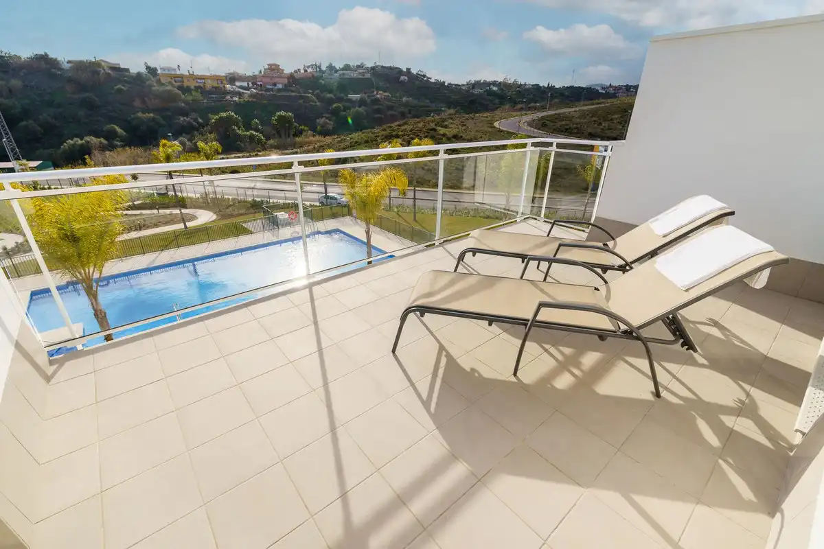 Swimming pool of Apartments for sale in Mijas  with Air Conditioner, Terrace and Furnished