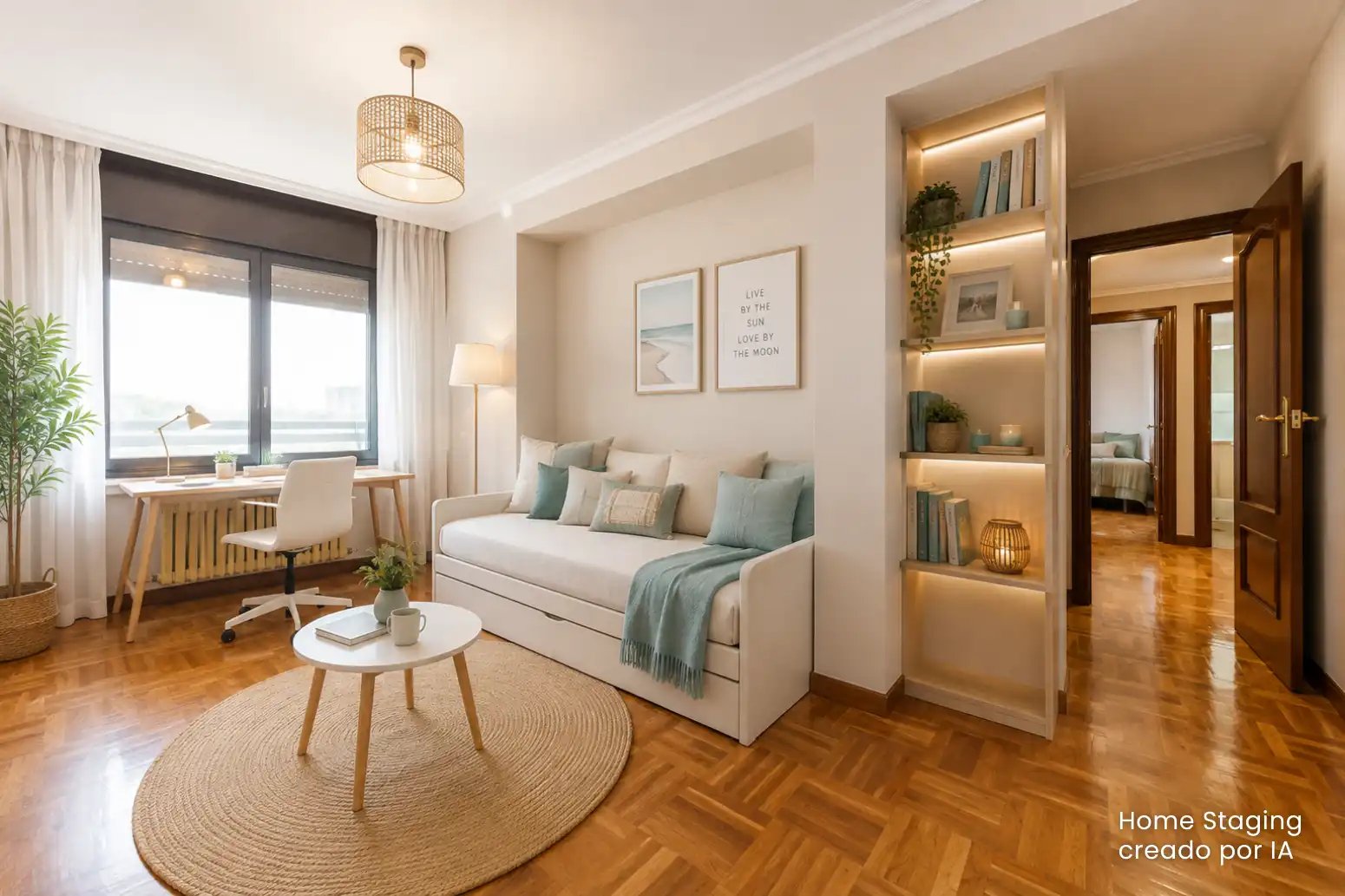 Living room of Flat for sale in Gijón   with Heating, Parquet flooring and Terrace
