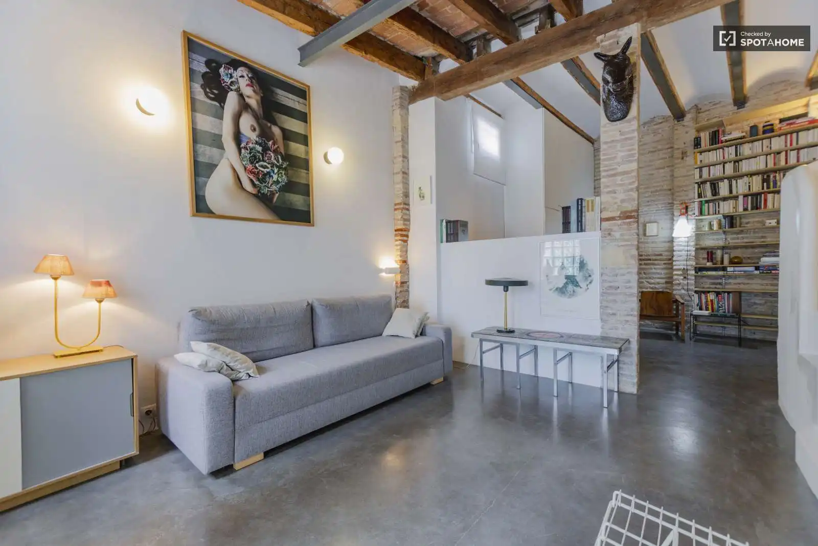 Sala de estar de Apartamento para compartir en  Valencia Capital con Aire acondicionado, Calefacción y Terraza