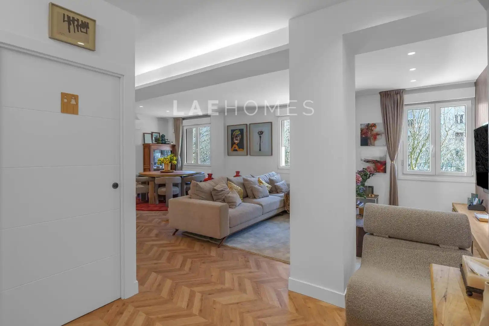 Sala d'estar de Pis en venda en Donostia - San Sebastián  amb Aire condicionat, Calefacció i Terrassa