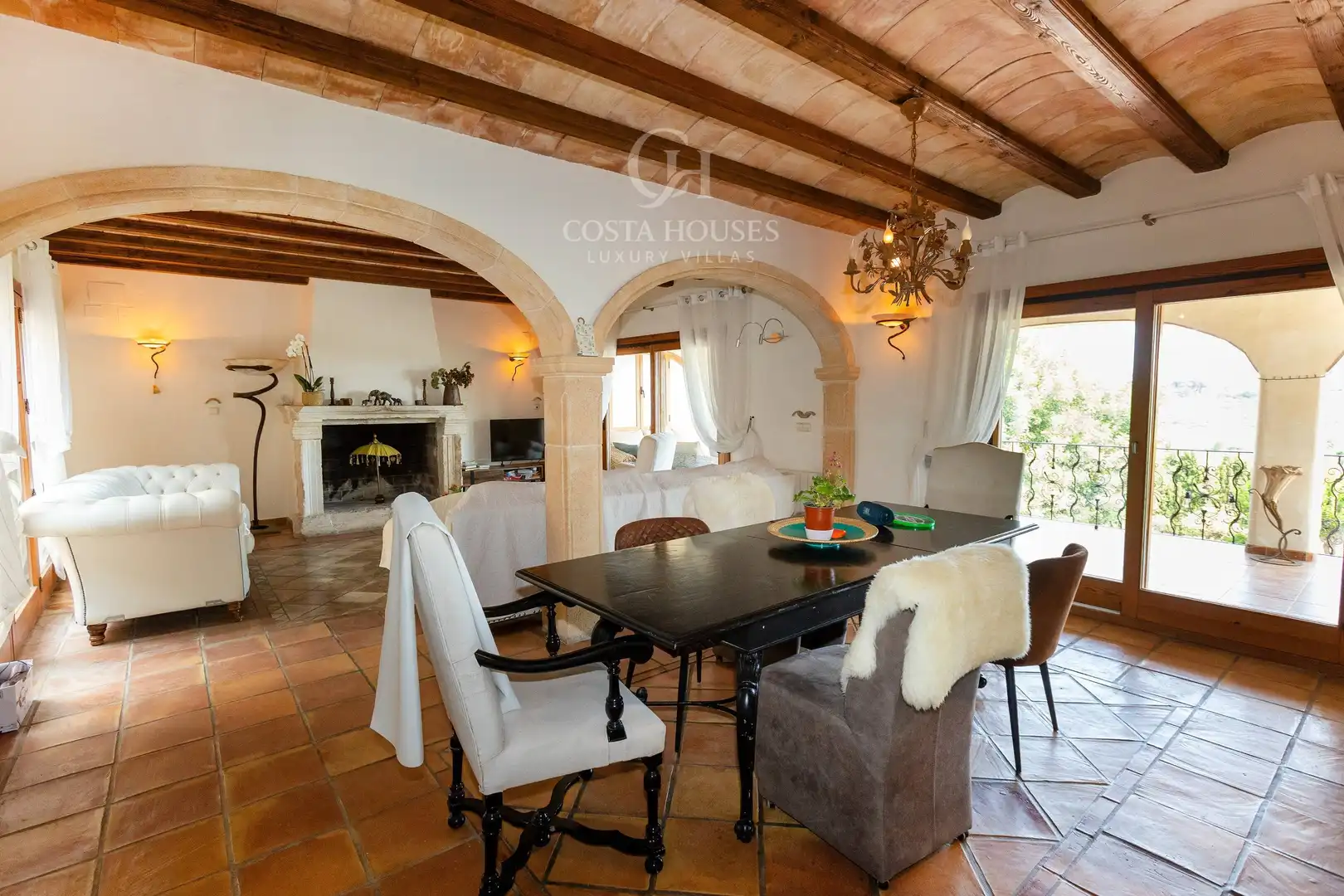 Menjador de Casa o xalet en venda en Benissa amb Aire condicionat, Jardí privat i Terrassa