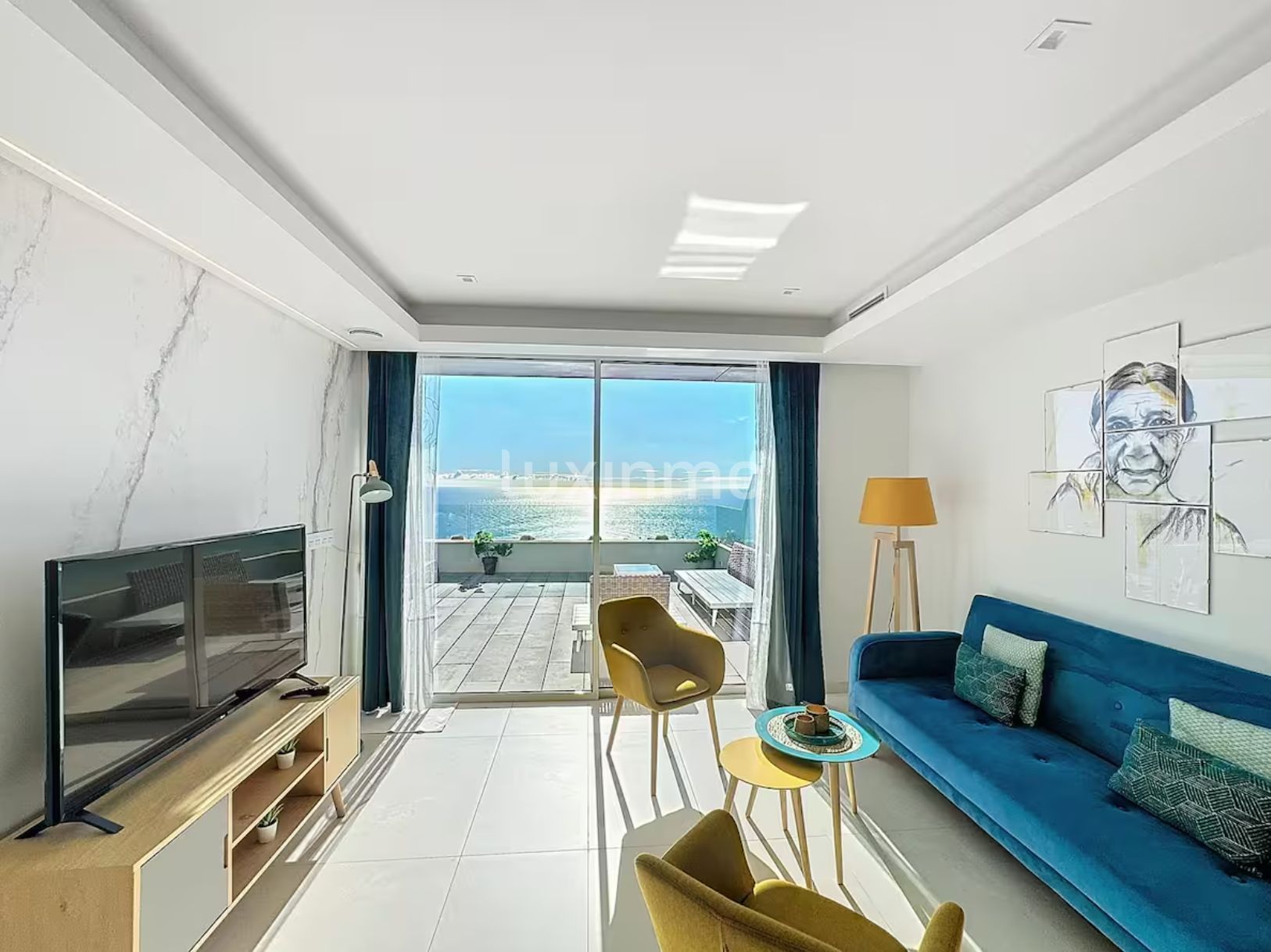 Sala d'estar de Pis en venda en Benitachell / El Poble Nou de Benitatxell amb Aire condicionat, Calefacció i Jardí privat