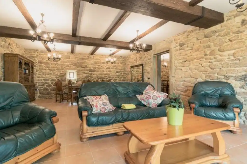 Sala de estar de Casa o chalet en venta en Lousame con Calefacción, Jardín privado y Parquet