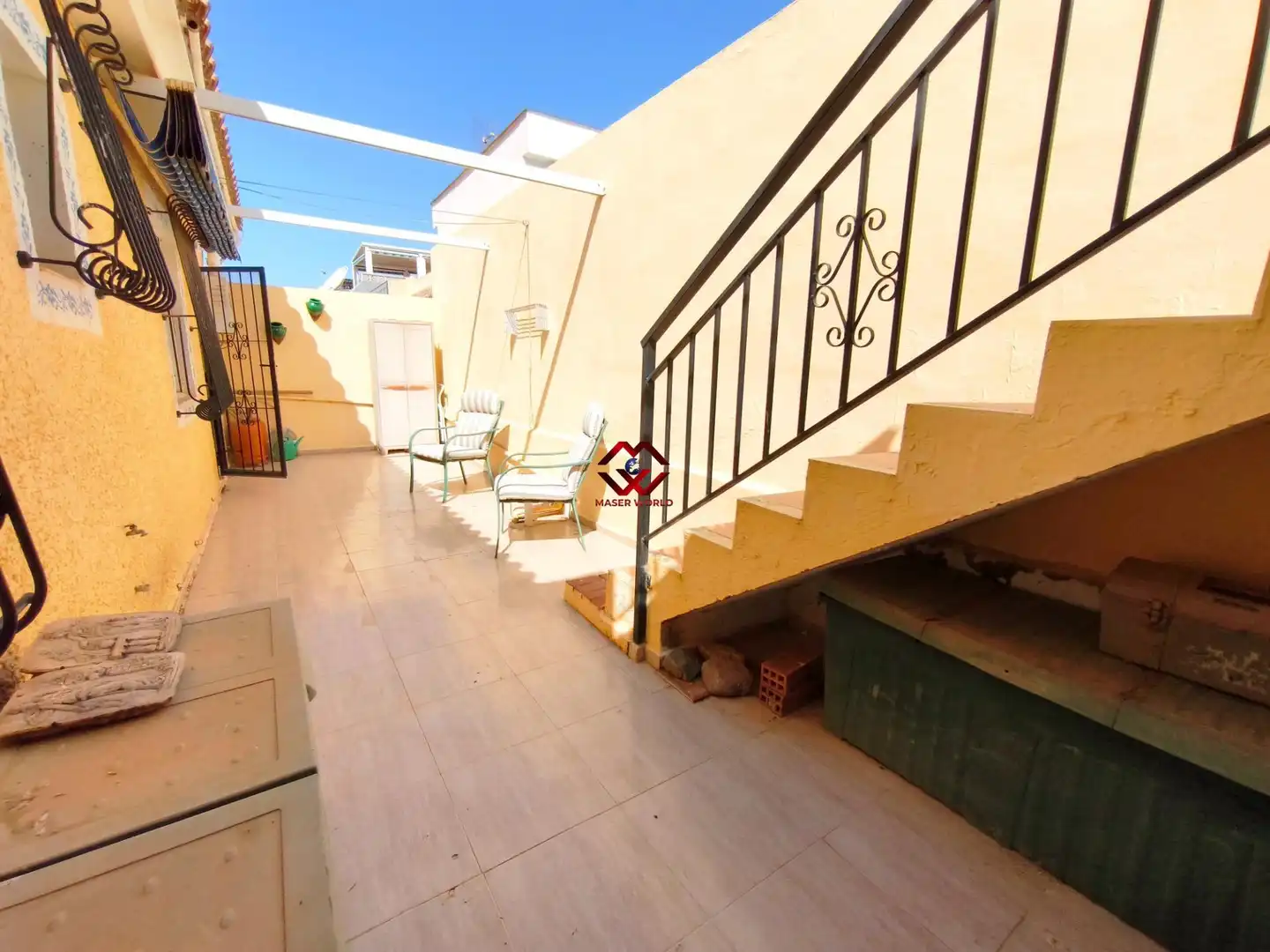 Terrassa de Casa adosada en venda en Mazarrón amb Aire condicionat, Calefacció i Jardí privat