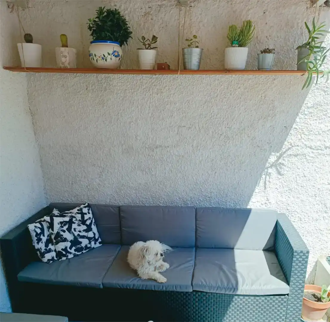 Terrassa de Casa adosada en venda en Escatrón amb Aire condicionat, Jardí privat i Moblat