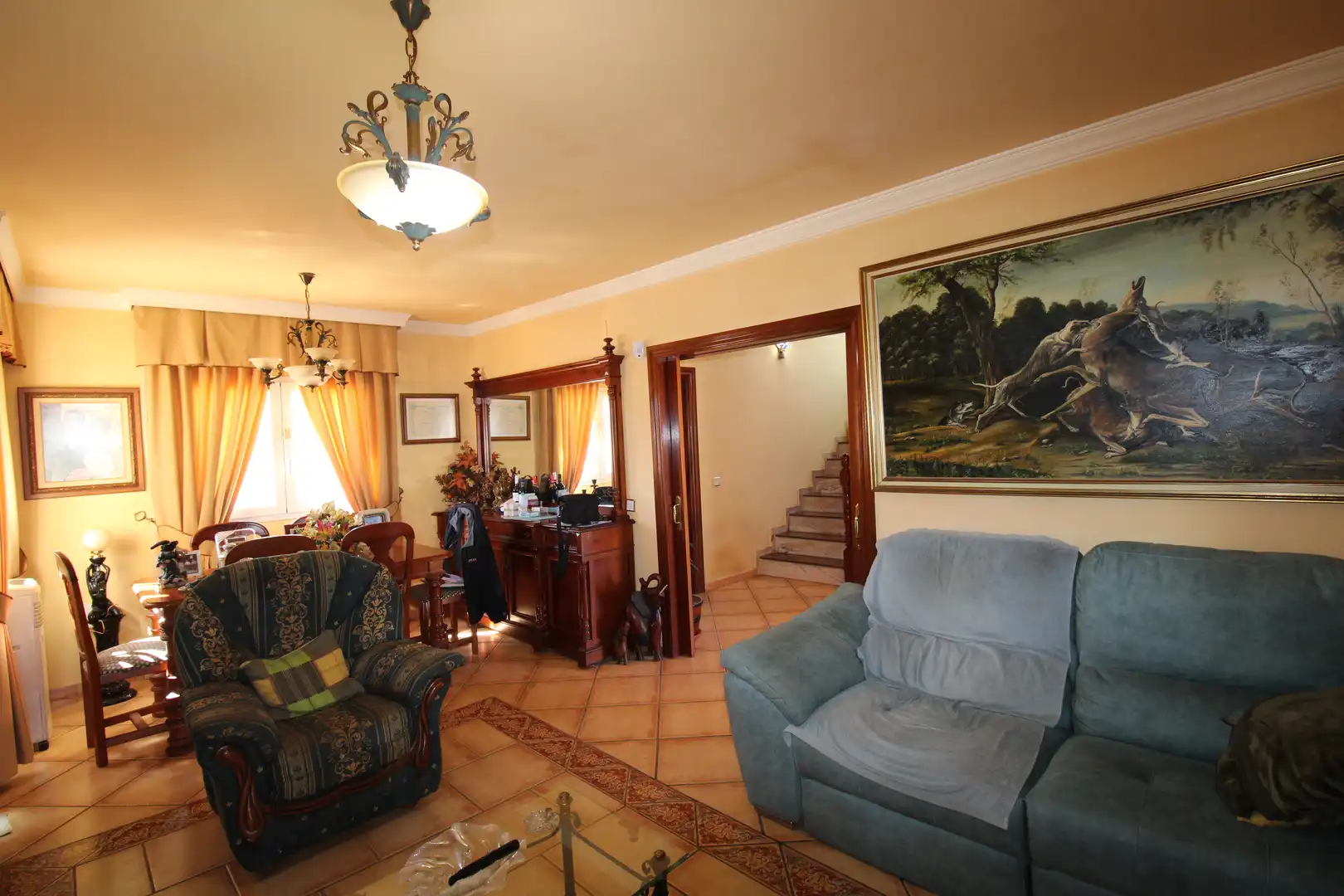 Wohnzimmer von Country house zum Verkauf in Alhaurín de la Torre mit Klimaanlage, Heizung und Privatgarten