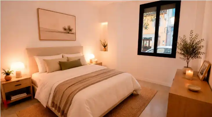 Bedroom of Flat for sale in Sarrià de Ter  with Air Conditioner, Heating and Furnished