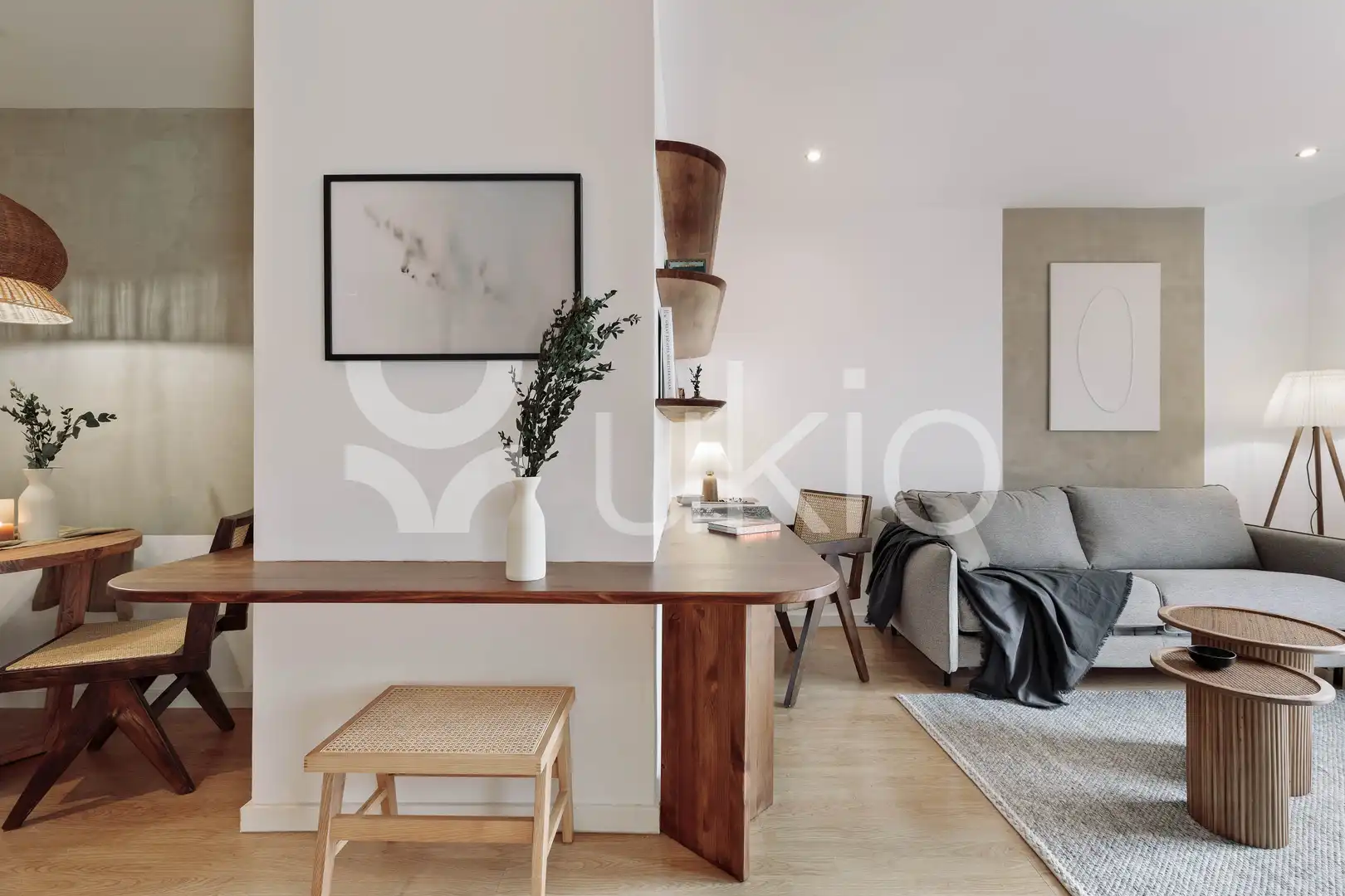 Sala de estar de Apartamento de alquiler en Barcelona con Aire acondicionado, Calefacción y Terraza