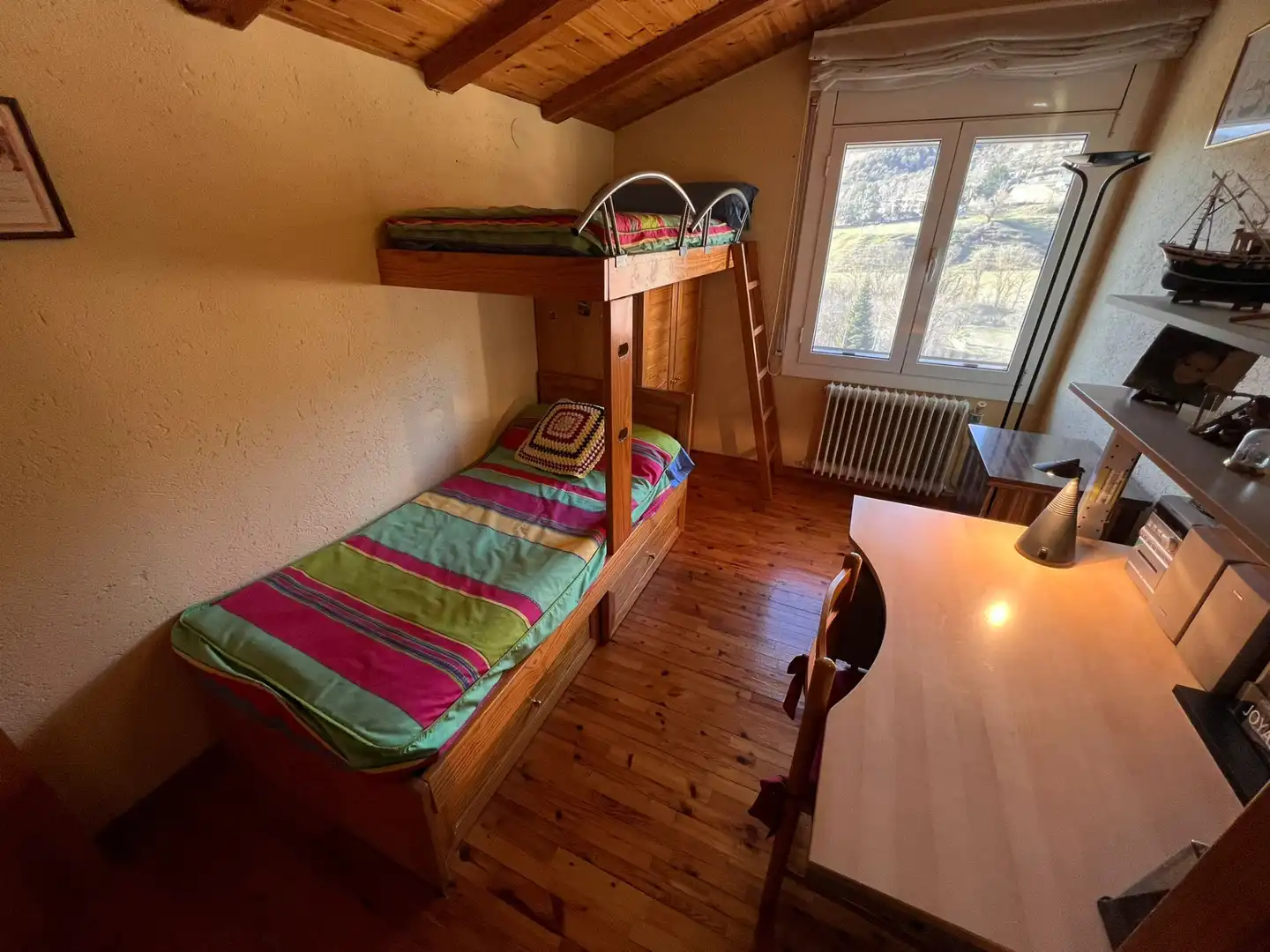 Bedroom of Detached homes for sale in Sant Pau de Segúries  with Heating, Parquet flooring and Terrace