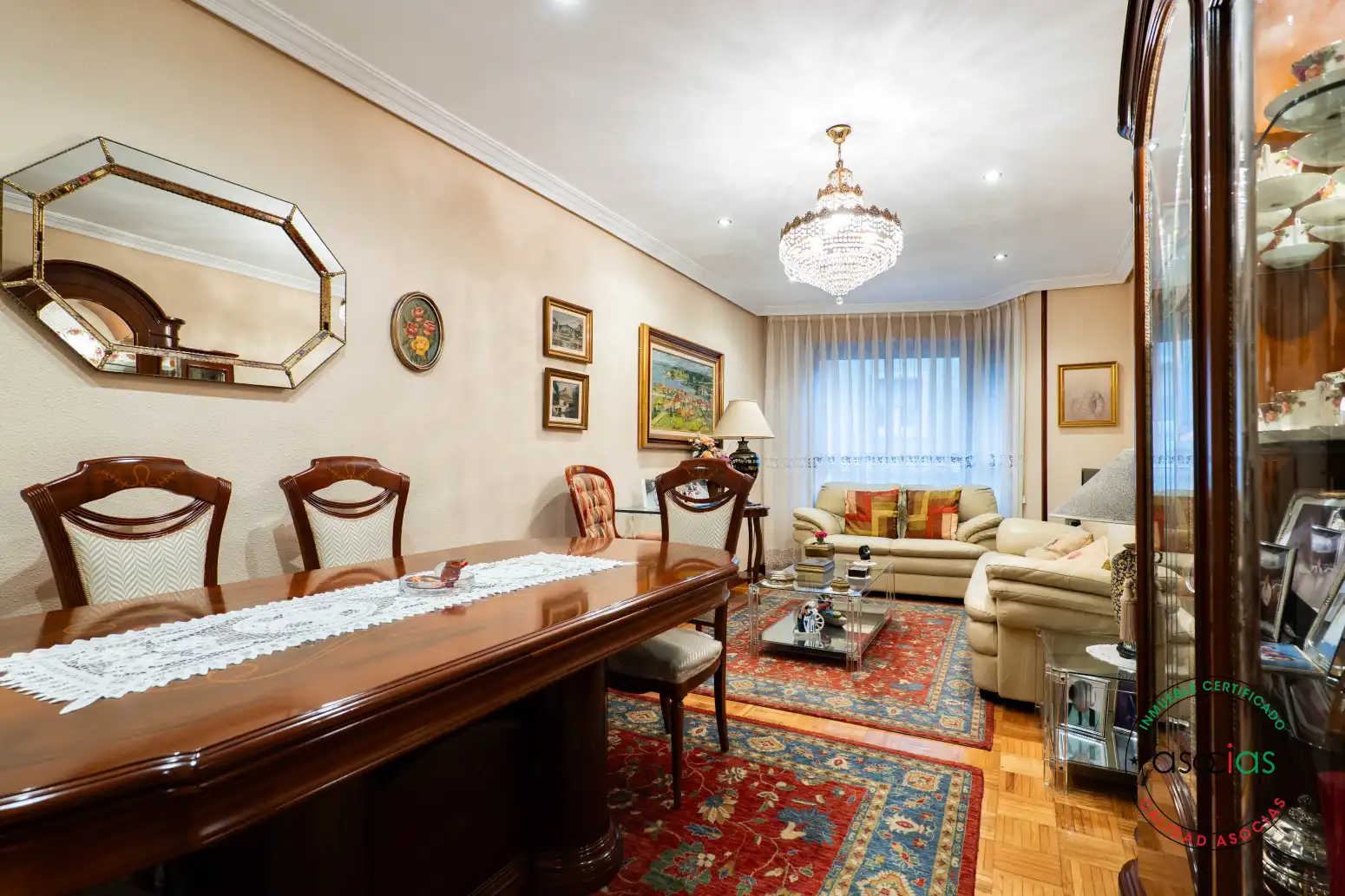 Sala de estar de Piso en venta en Gijón  con Calefacción, Parquet y Terraza