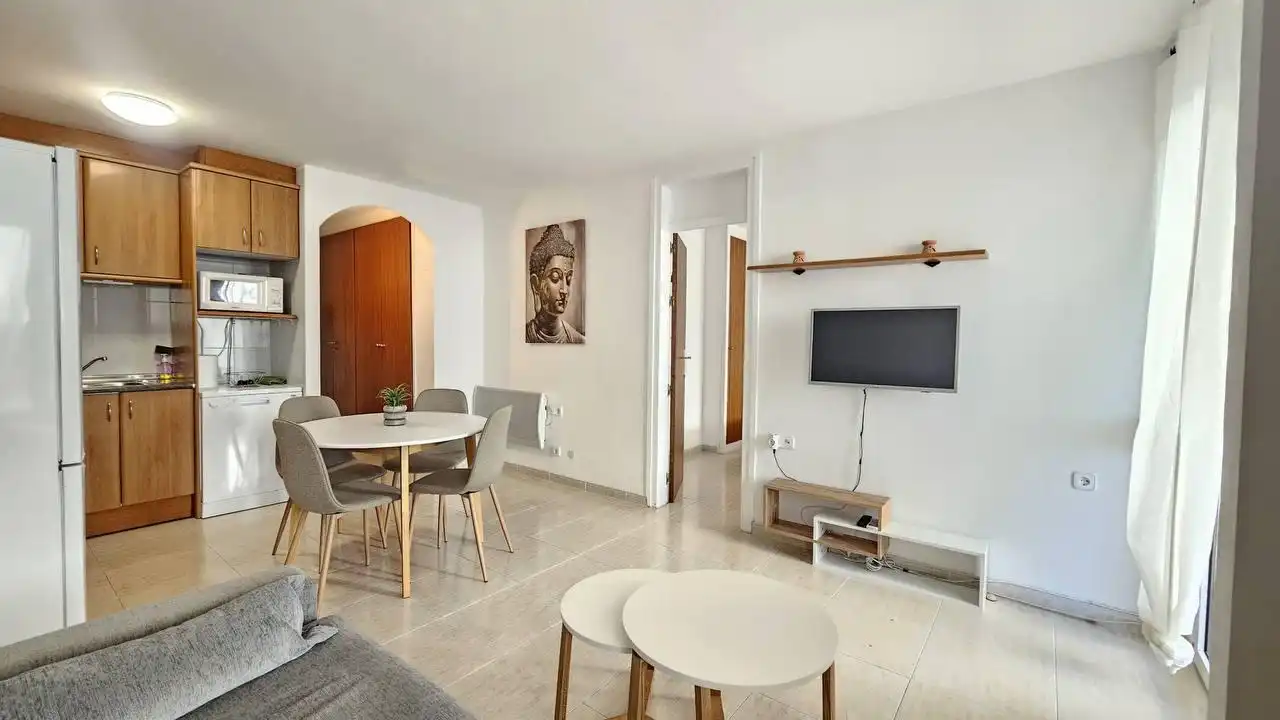Sala de estar de Planta baja de alquiler en Roses con Aire acondicionado, Terraza y Amueblado