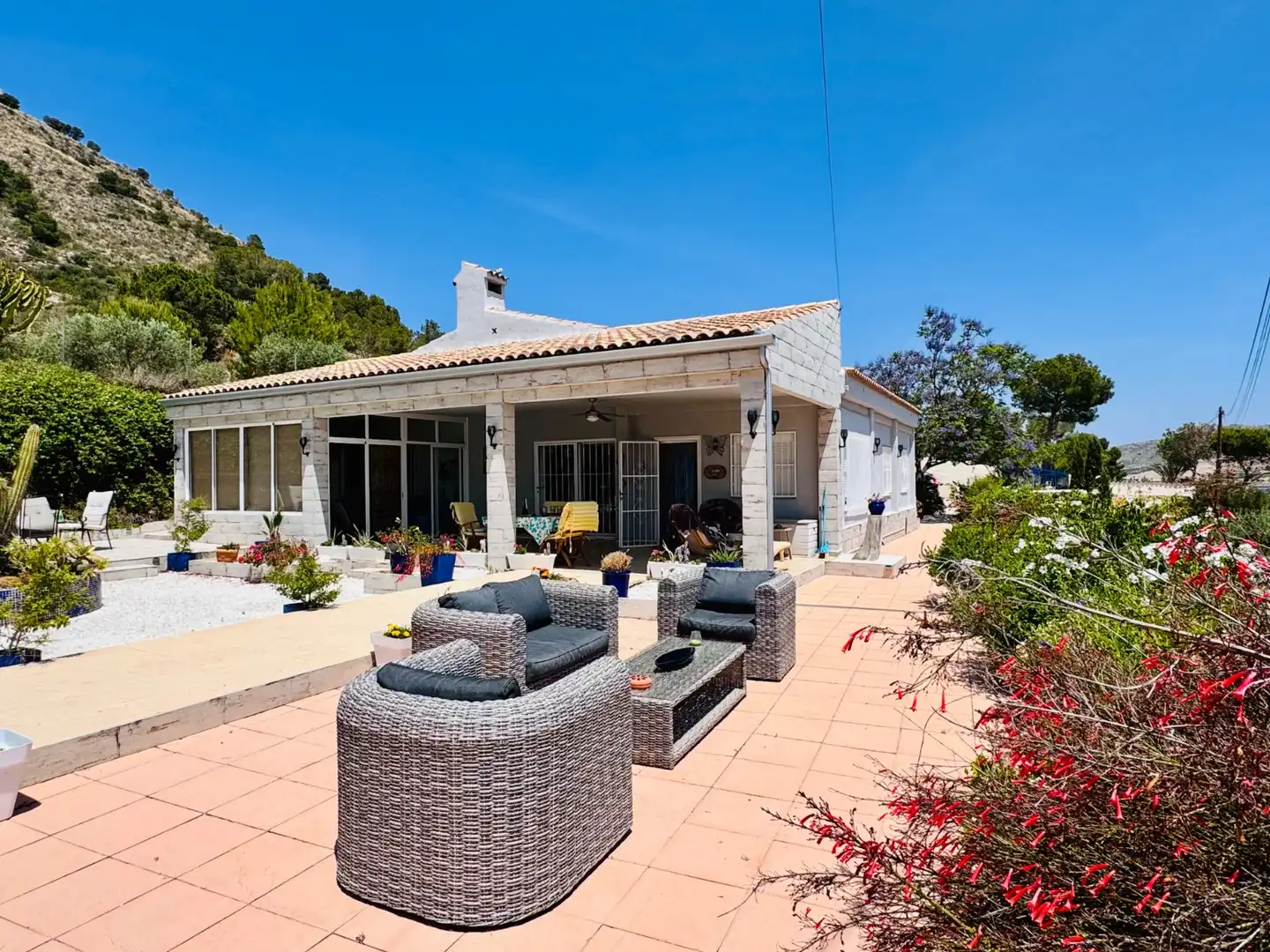 Terrassa de Finca rústica en venda en Aspe amb Jardí privat, Terrassa i Piscina