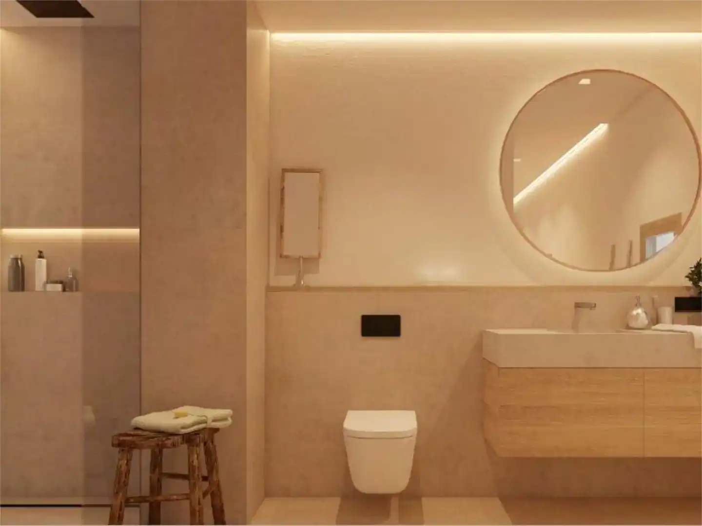 Badezimmer von Country house zum Verkauf in Felanitx mit Klimaanlage, Schwimmbad und Balkon
