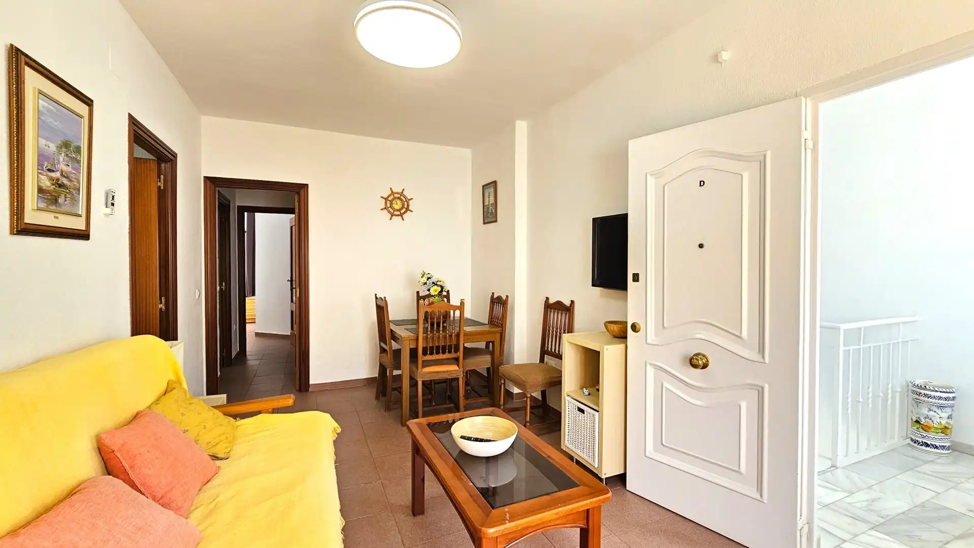 Wohnzimmer von Wohnung zum Verkauf in Chipiona mit Klimaanlage und Möbliert