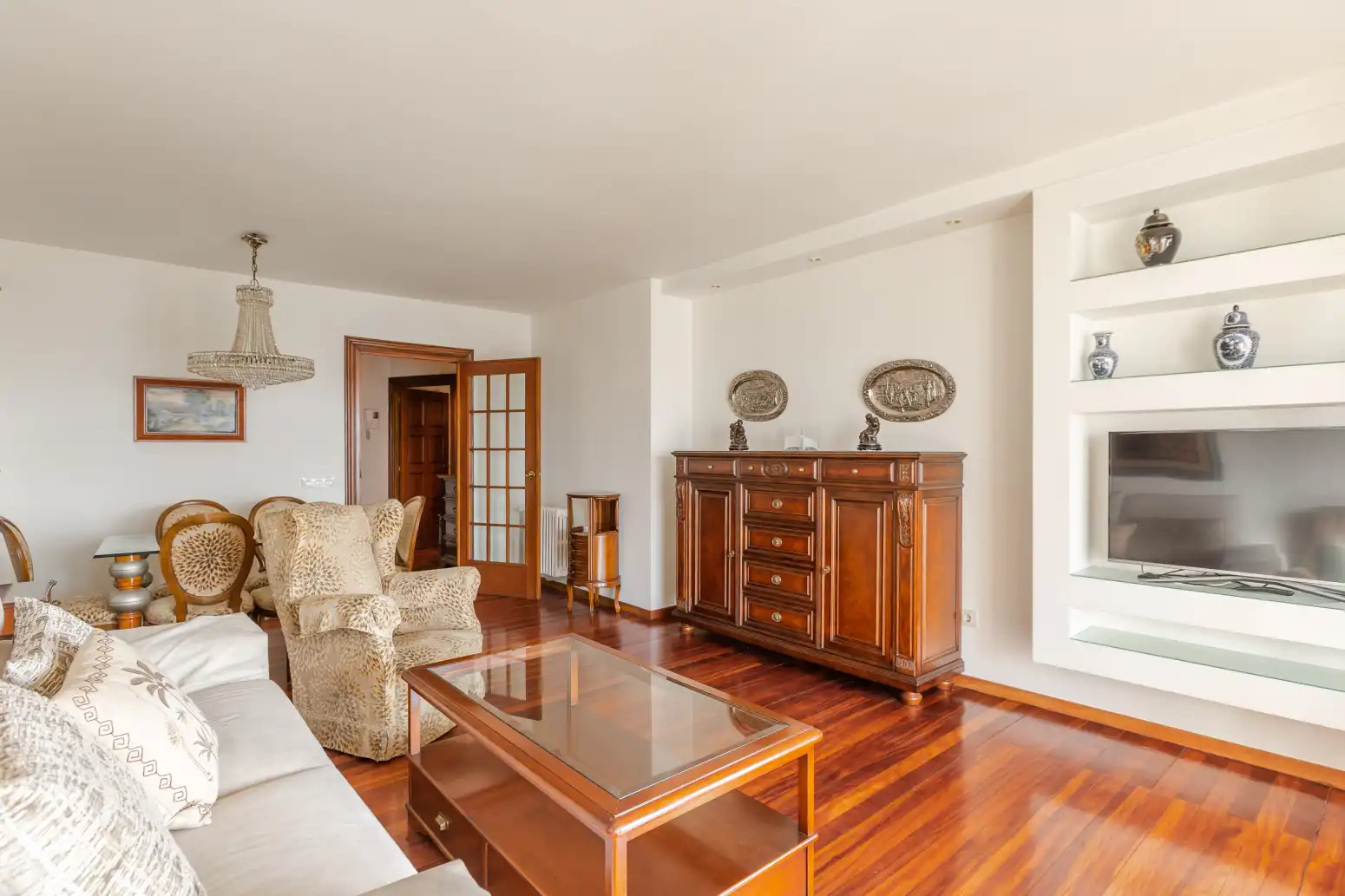 Sala de estar de Piso en venta en  Pamplona / Iruña con Calefacción, Terraza y Amueblado