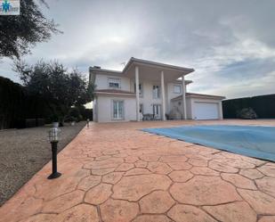 Exterior view of House or chalet for sale in Chinchilla de Monte-Aragón  with Air Conditioner, Terrace and Swimming Pool