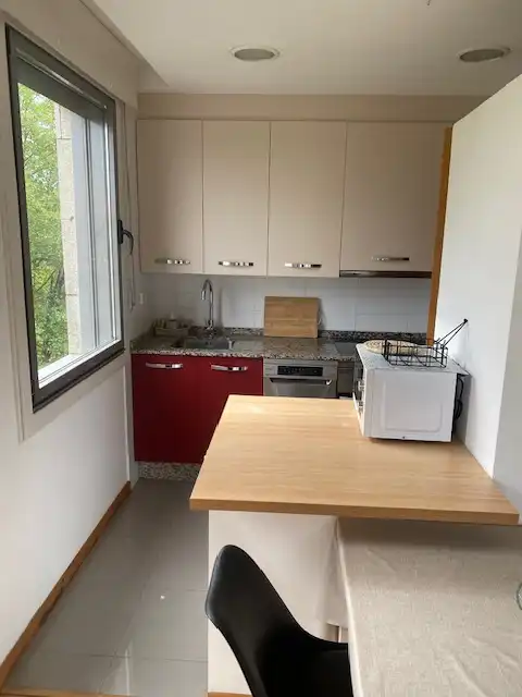 Cocina de Apartamento en venta en Baiona con Calefacción, Parquet y Terraza