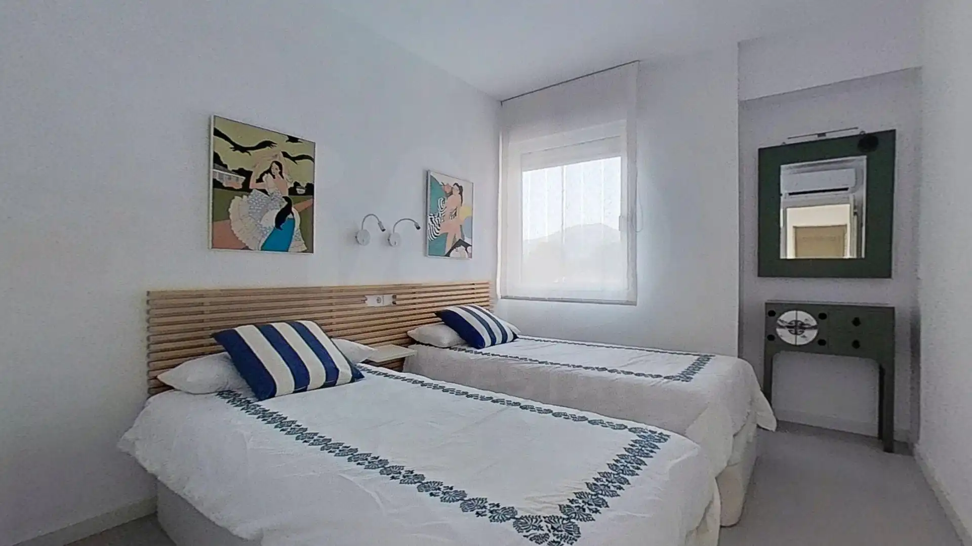 Schlafzimmer von Wohnung zur Miete in Benicasim / Benicàssim mit Klimaanlage, Terrasse und Schwimmbad