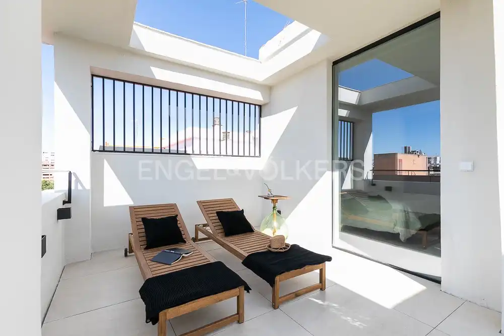 Terrace of Attic for rent in Valencia  with Air Conditioner, Heating and Terrace