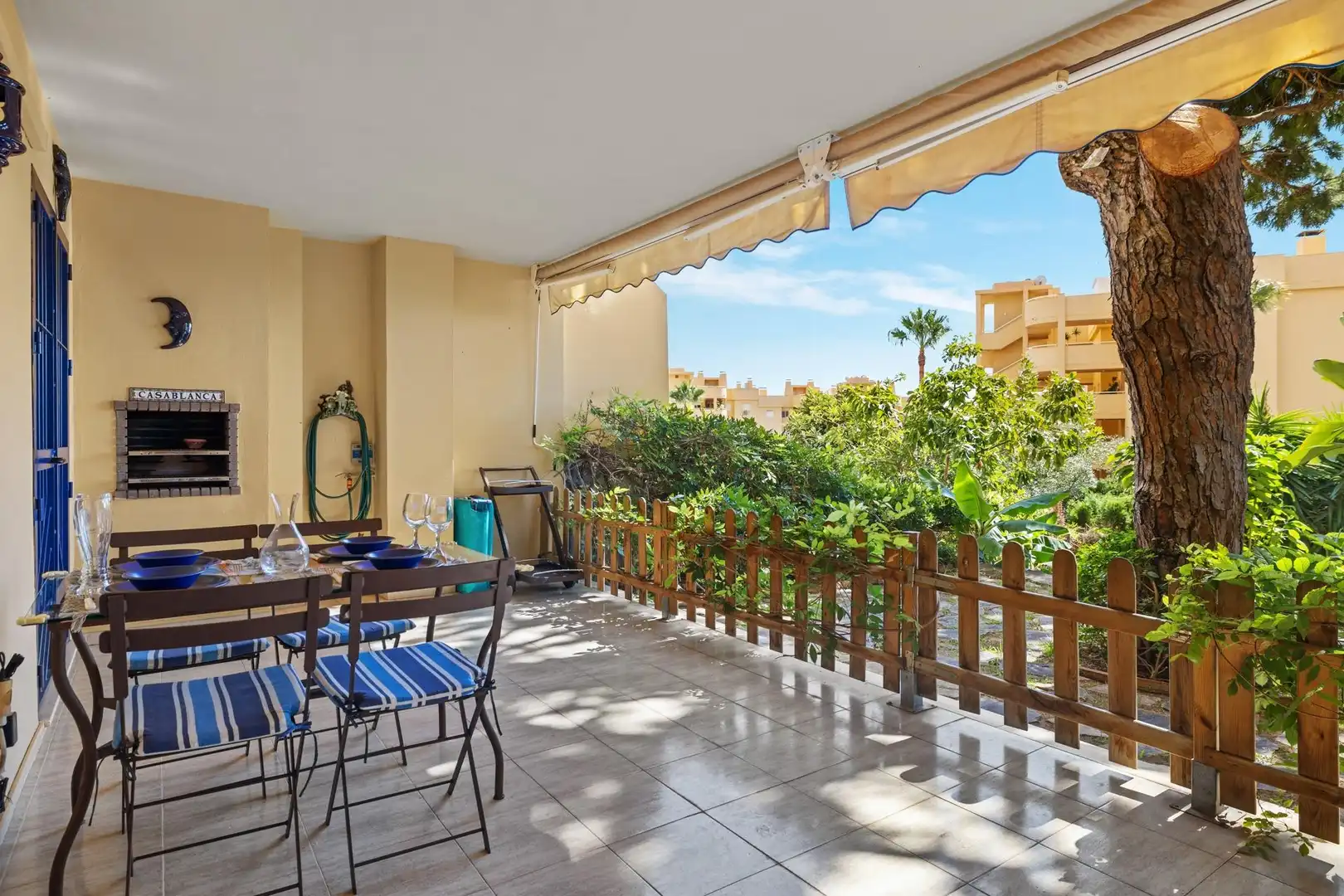 Terrasse von Wohnung zur Miete in Mijas mit Klimaanlage, Heizung und Privatgarten