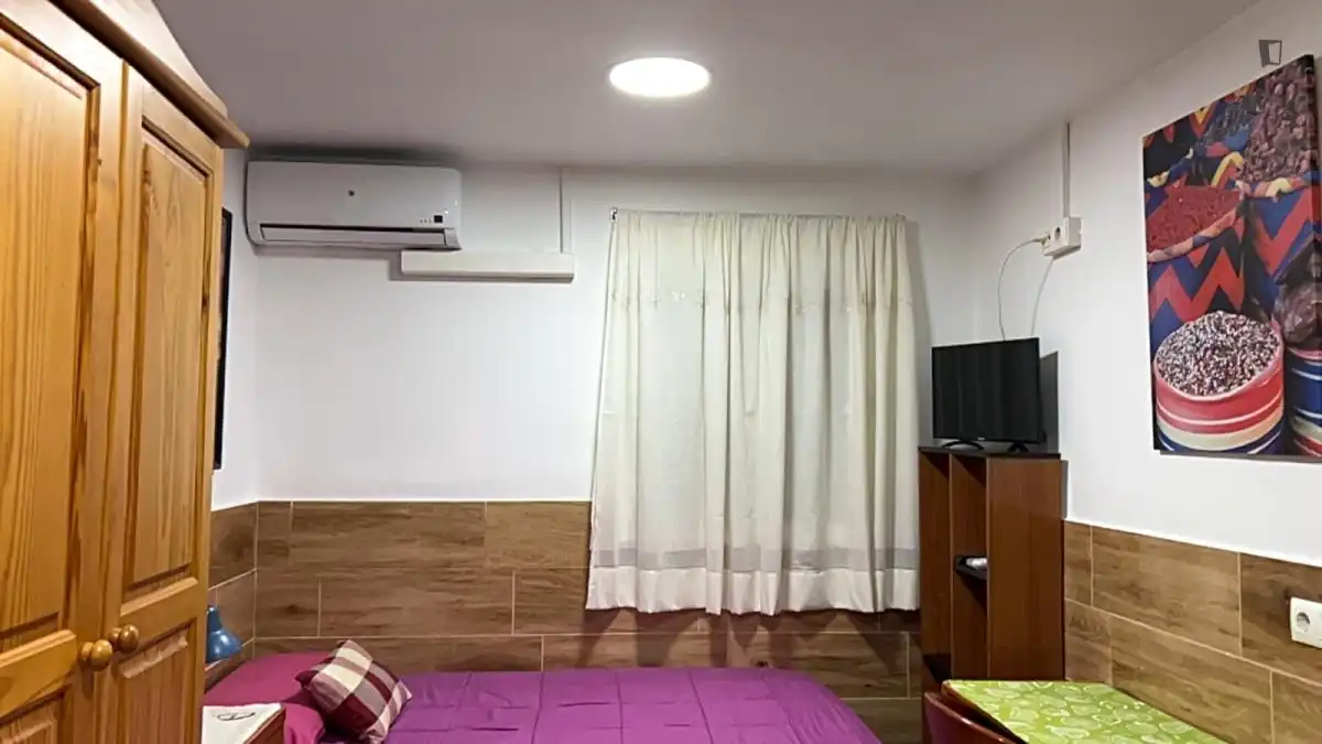 Dormitori de Estudi de lloguer en L'Hospitalet de Llobregat amb Aire condicionat, Calefacció i Moblat