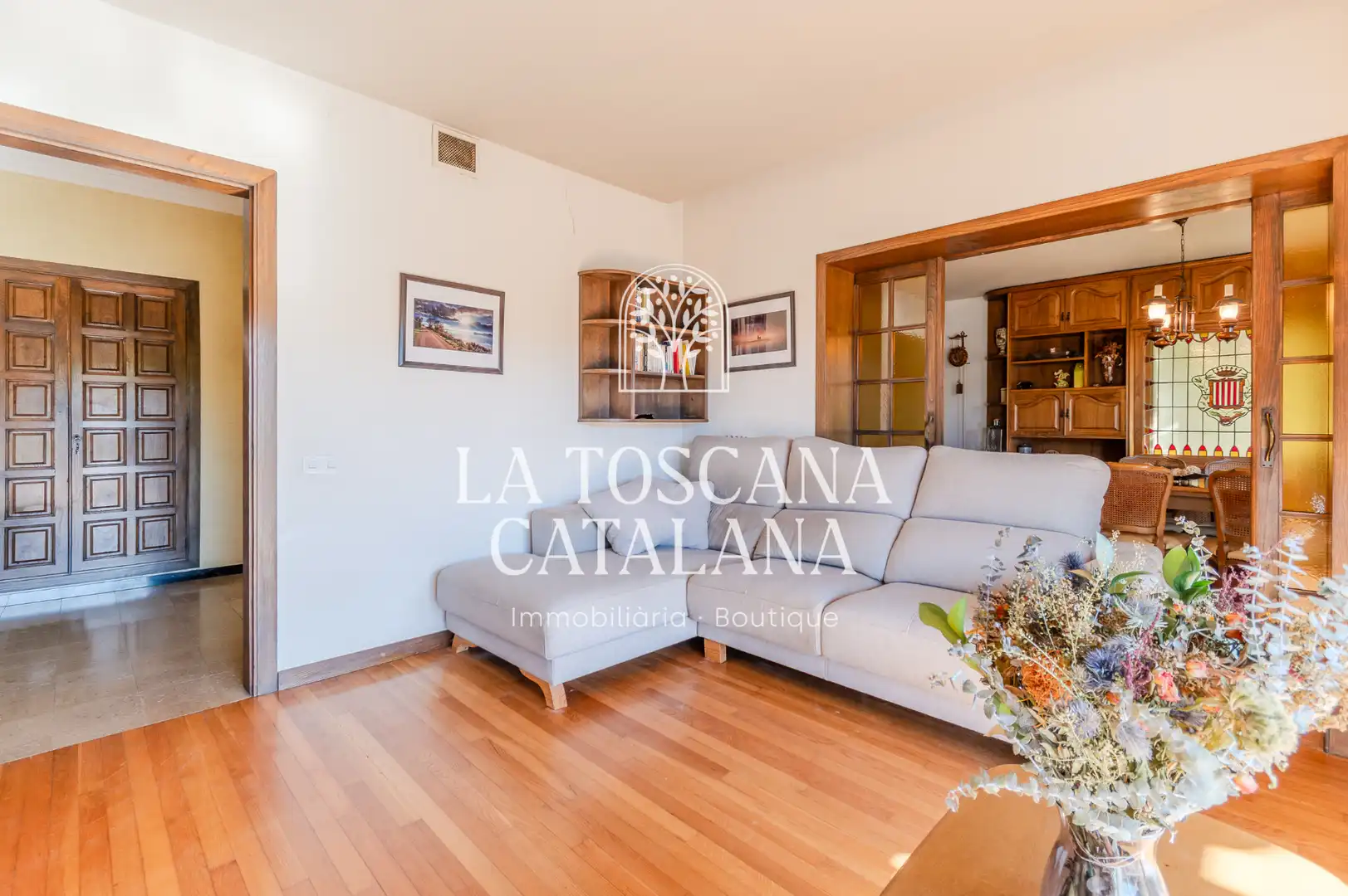 Sala de estar de Casa o chalet en venta en Caldes de Malavella con Calefacción, Jardín privado y Parquet