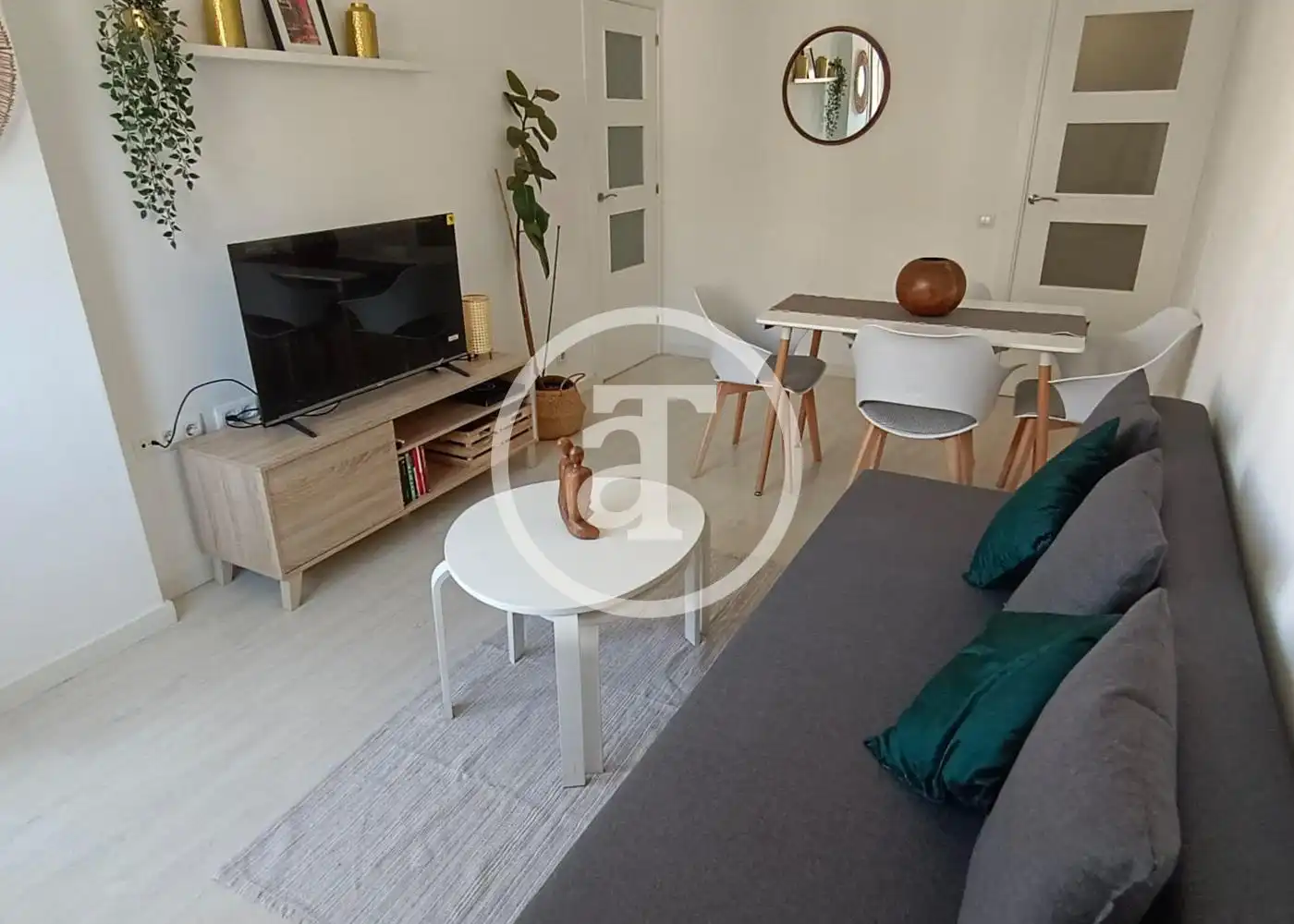 Sala d'estar de Pis de lloguer en  Barcelona Capital amb Aire condicionat, Calefacció i Moblat