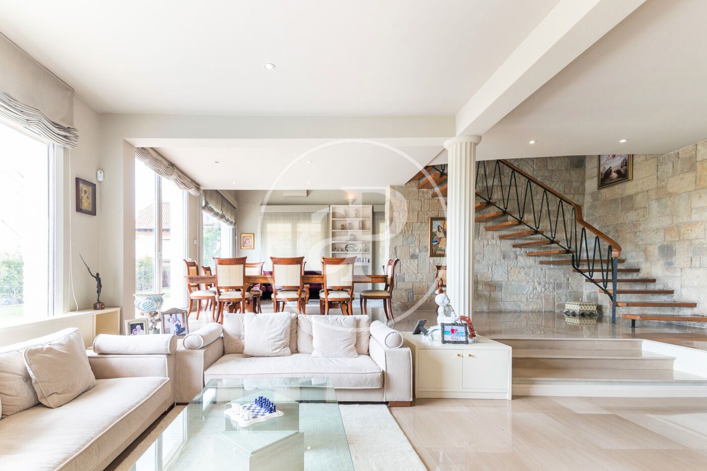 Living room of House or chalet to rent in  Barcelona Capital  with Air Conditioner, Heating and Private garden