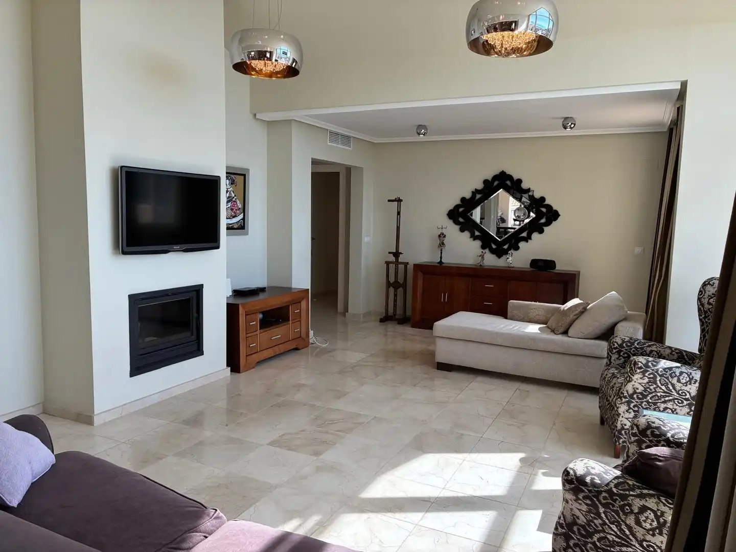 Wohnzimmer von Dachboden zum Verkauf in Altea mit Klimaanlage, Heizung und Möbliert