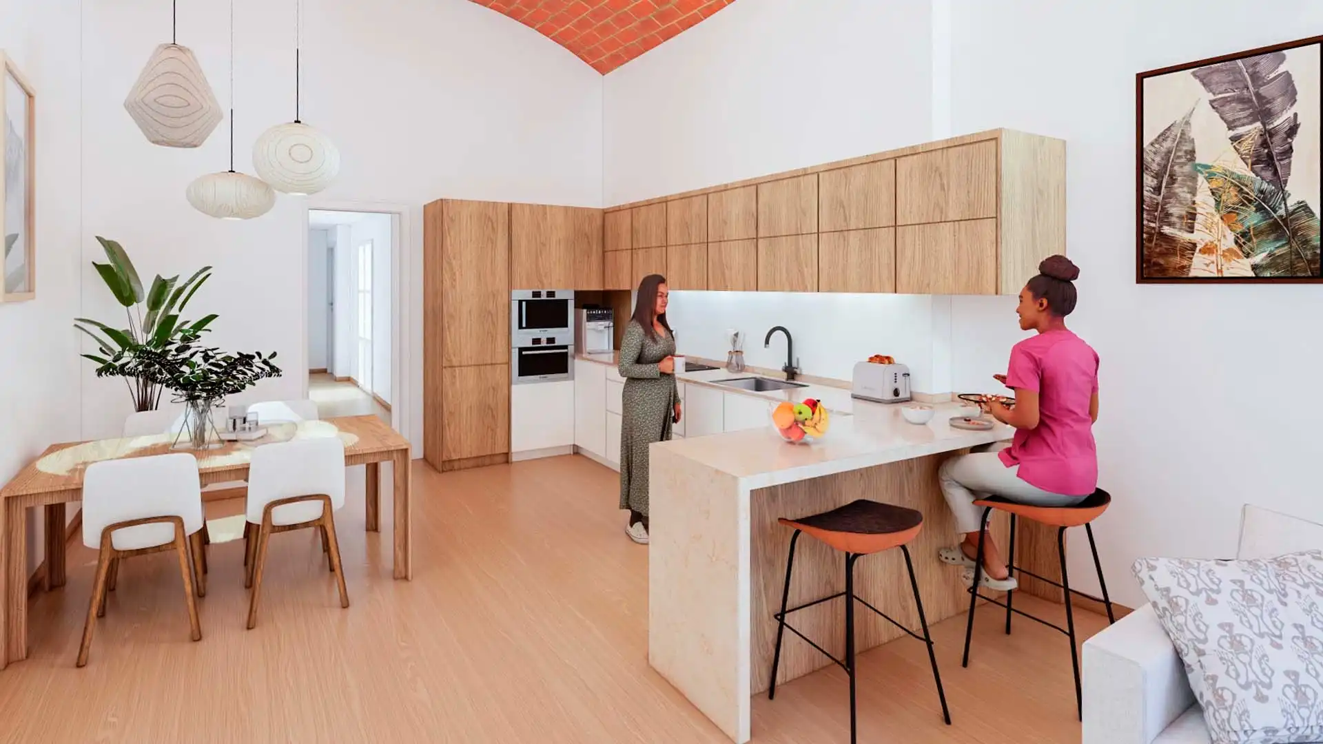 Kitchen of Flat for sale in Girona Capital  with Air Conditioner, Heating and Terrace