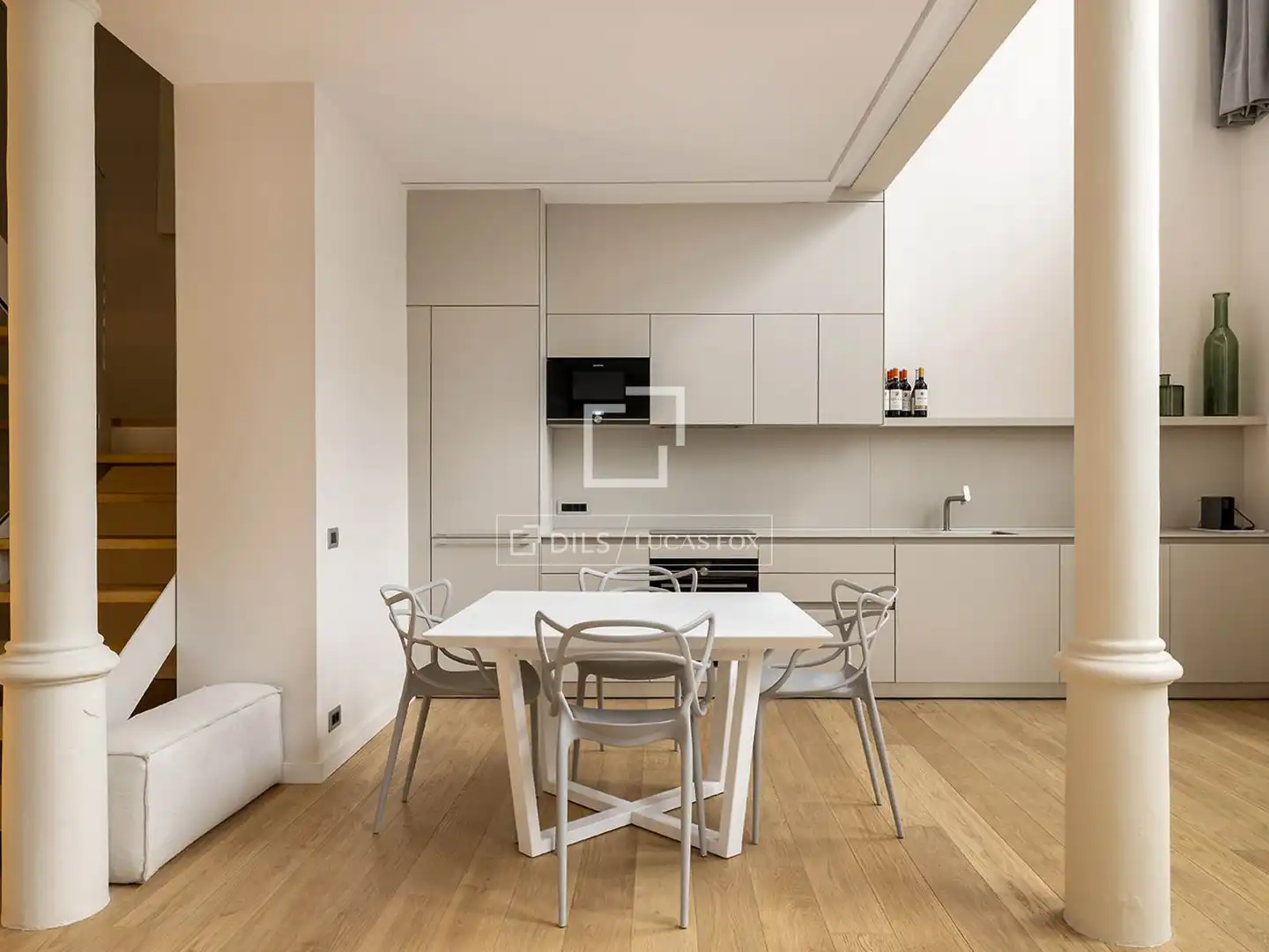 Cocina de Loft de alquiler en Barcelona con Aire acondicionado, Calefacción y Parquet