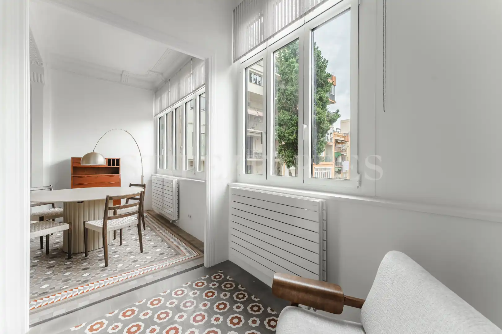 Sala de estar de Piso de alquiler en Barcelona con Aire acondicionado, Calefacción y Amueblado