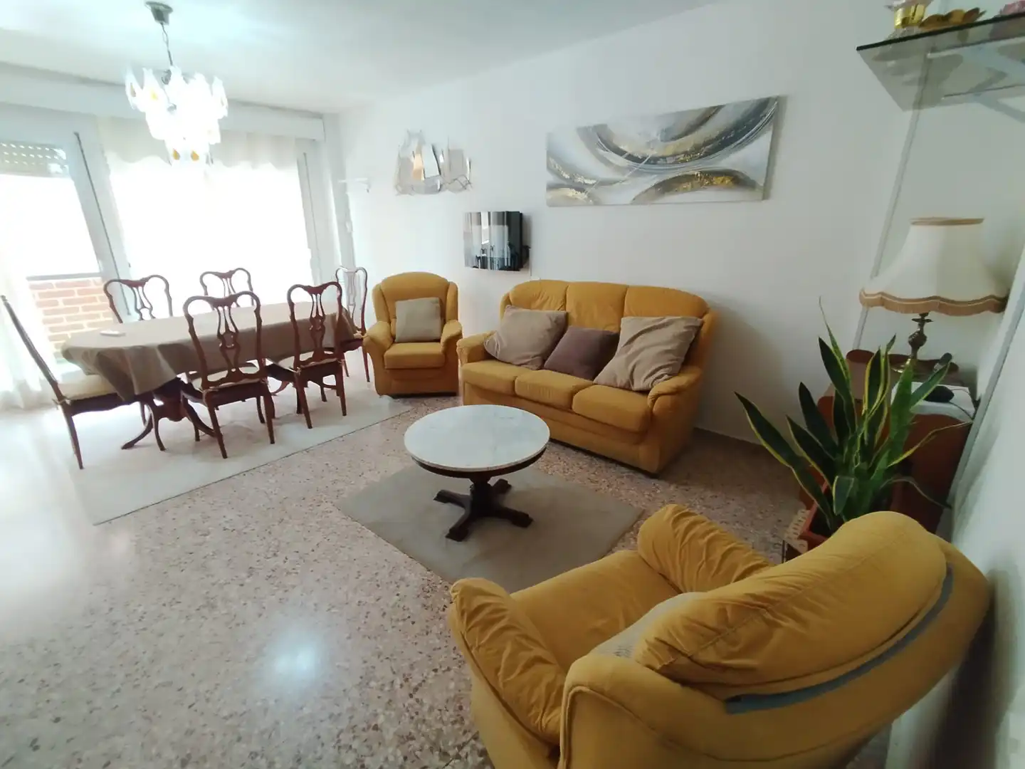 Sala d'estar de Pis en venda en La Ràpita amb Aire condicionat, Terrassa i Moblat