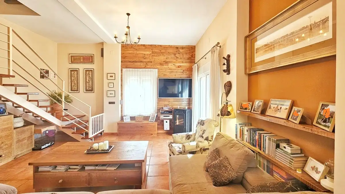 Sala de estar de Casa o chalet en venta en Cañaveral de León con Aire acondicionado, Jardín privado y Terraza