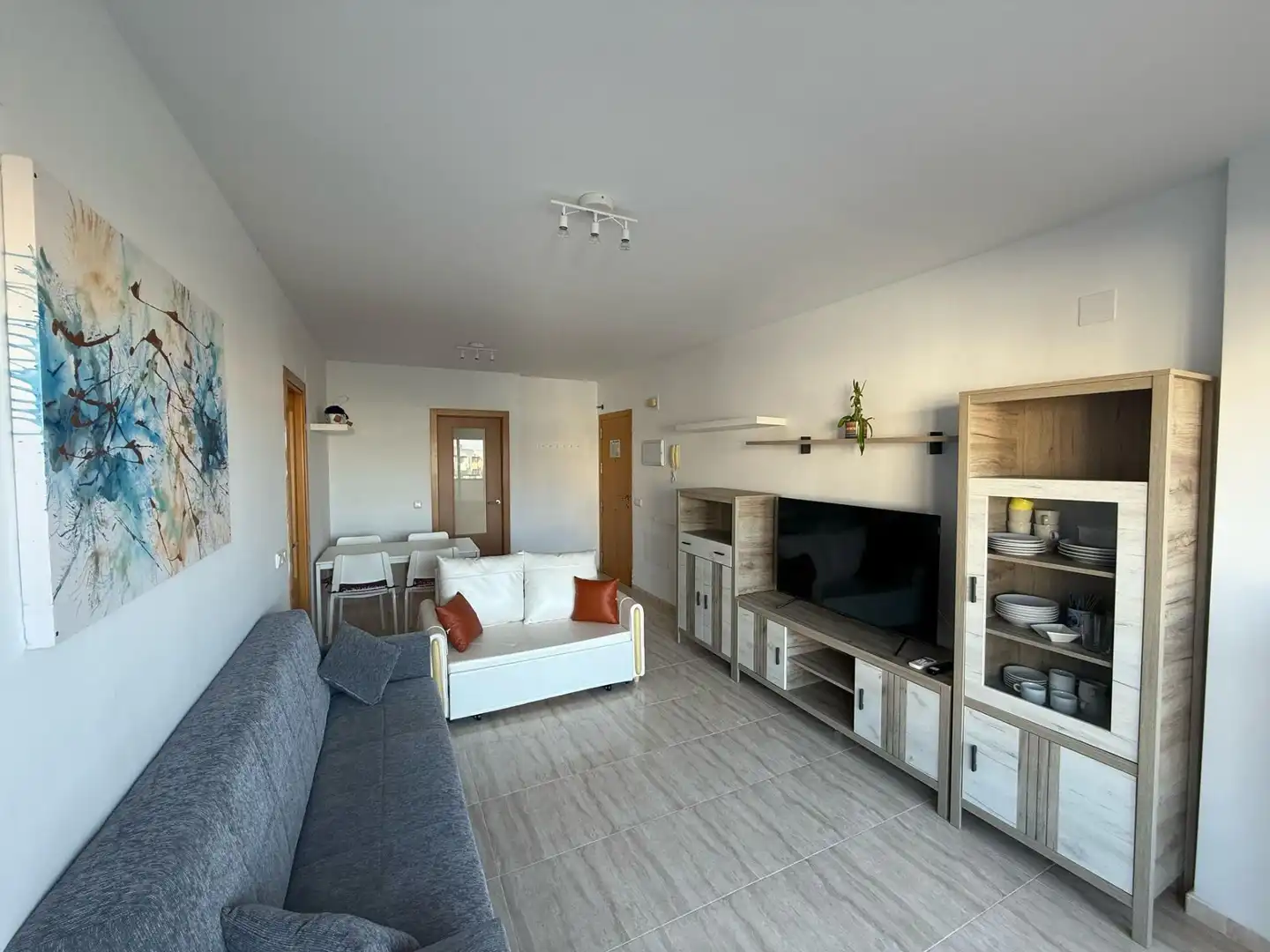 Sala d'estar de Pis de lloguer en El Ejido amb Aire condicionat, Calefacció i Terrassa