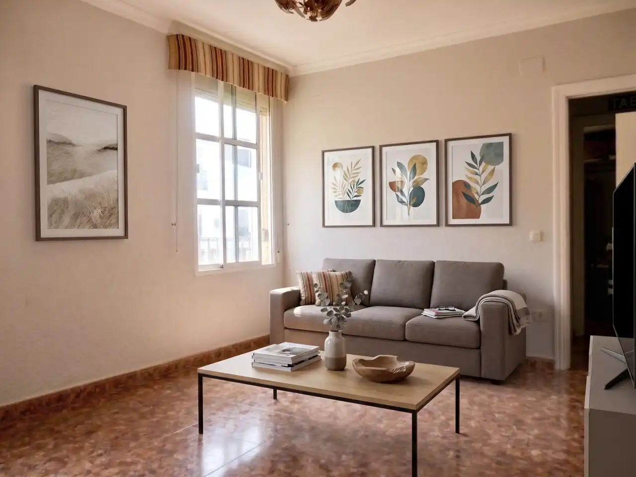 Living room of Flat for sale in Sevilla  with Air Conditioner and Furnished