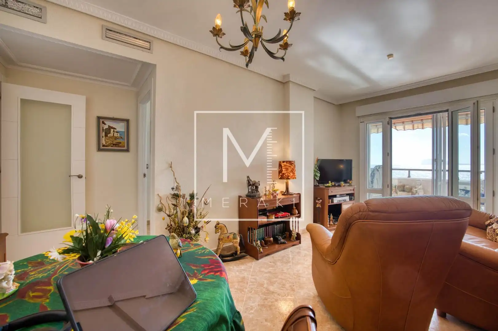 Sala de estar de Apartamento en venta en Calpe / Calp con Aire acondicionado, Jardín privado y Terraza