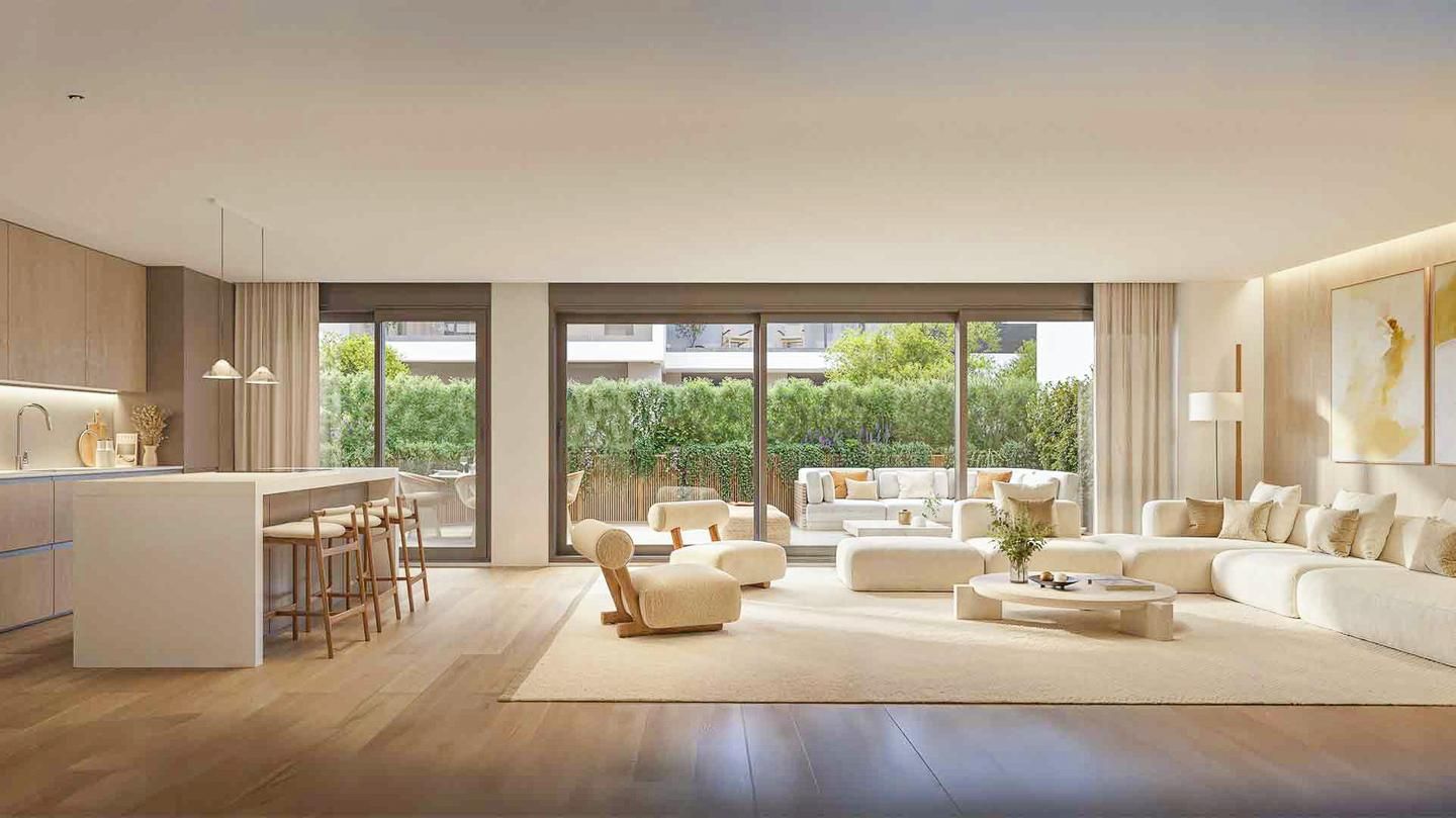 Sala d'estar de Apartament en venda en Marbella amb Aire condicionat, Jardí privat i Terrassa