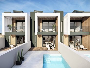 Bungalow de obra nueva con balcón en venta en Pilar de la Horadada ciudad
