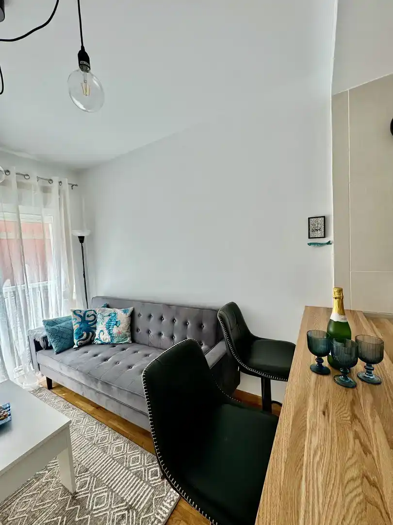 Living room of Flat for rent in Poio  with Parquet flooring, Storage room and Furnished