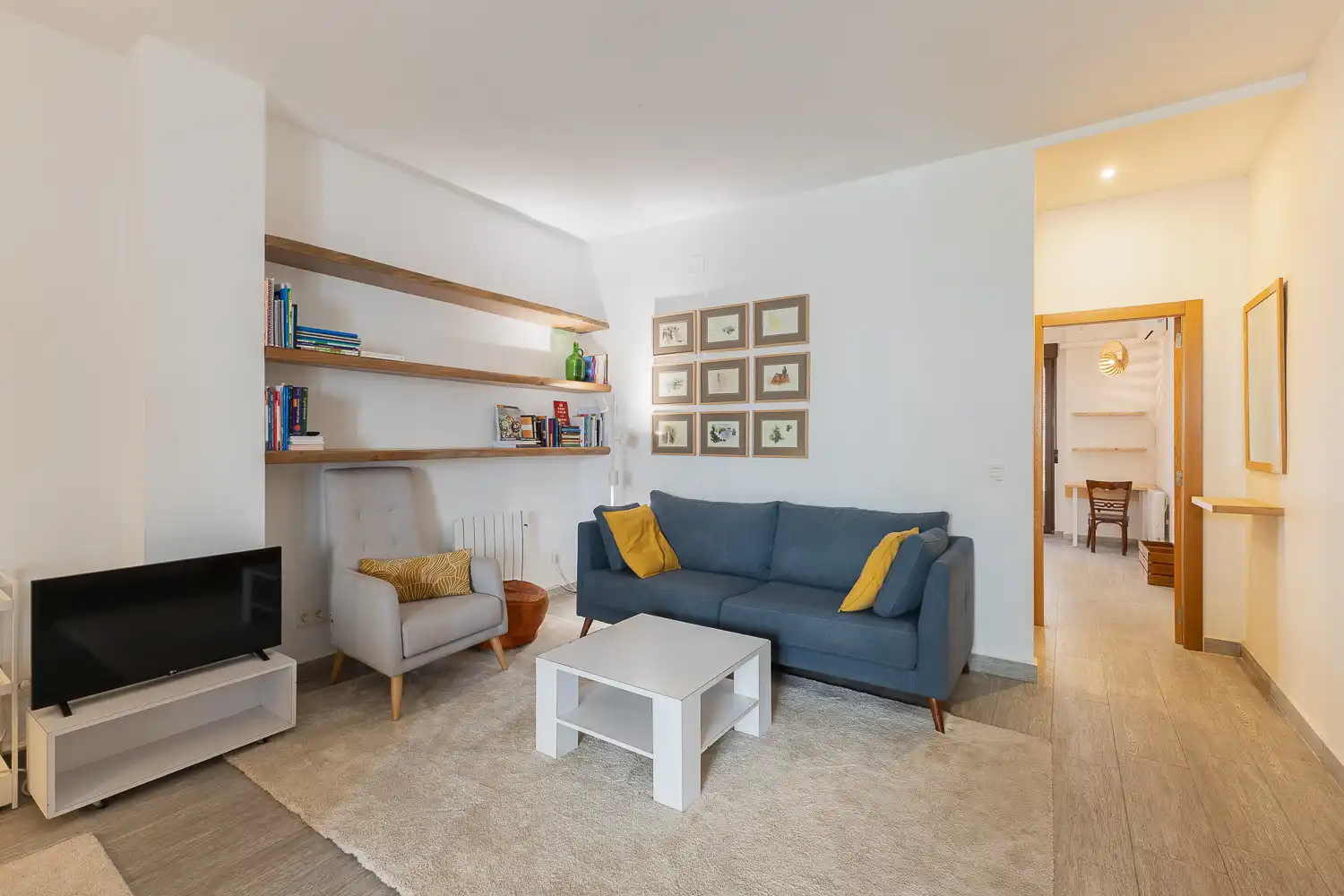 Wohnzimmer von Wohnung zur Miete in Valencia mit Klimaanlage, Heizung und Parkett