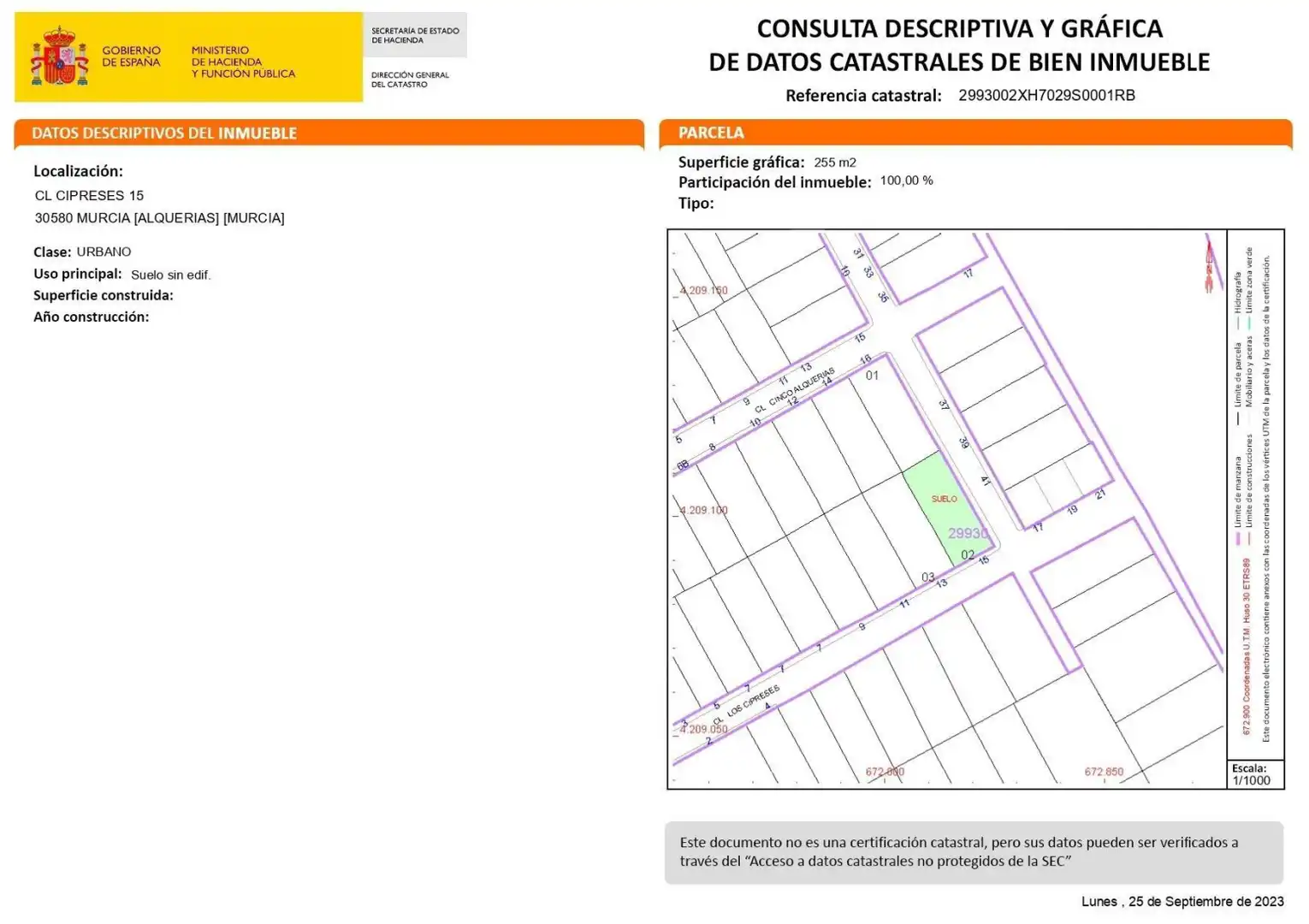 Terreno en venta en Murcia
