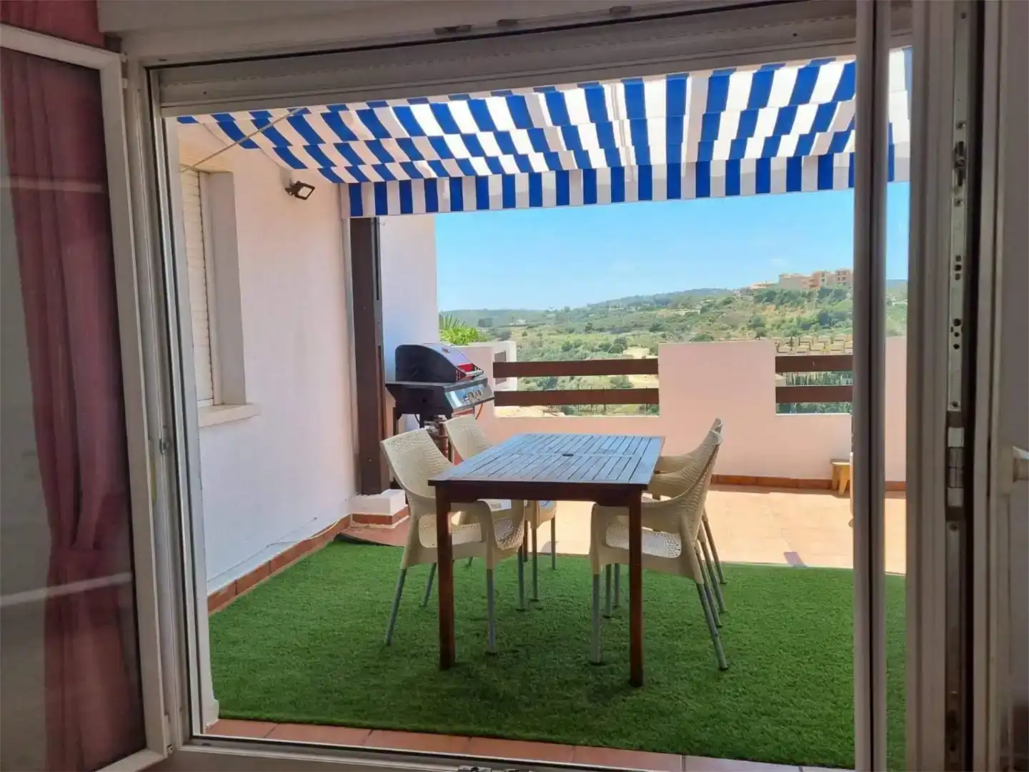 Terraza de Piso de alquiler en Manilva con Aire acondicionado y Piscina