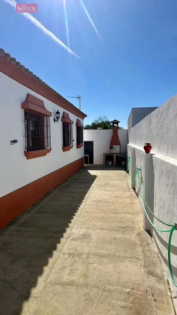 Vista exterior de Casa o xalet en venda en Conil de la Frontera amb Jardí privat, Terrassa i Piscina
