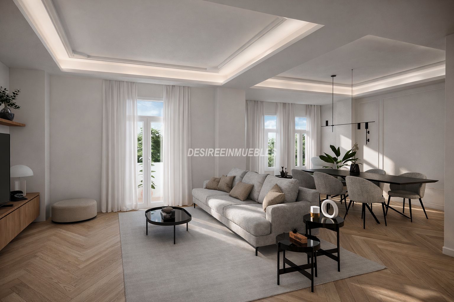 Living room of Flat for sale in  Valencia Capital  with Air Conditioner, Heating and Parquet flooring