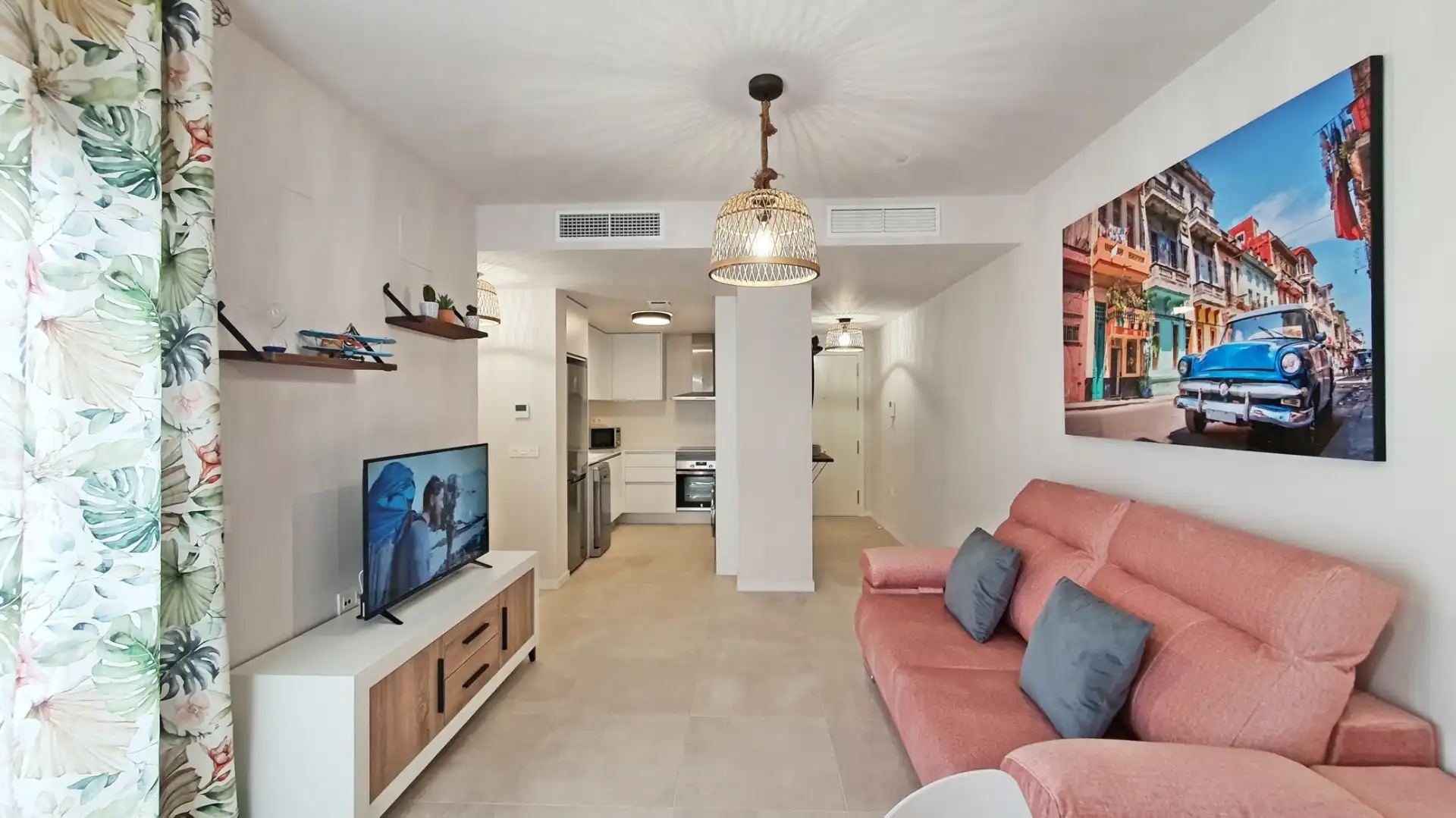 Sala de estar de Apartamento de alquiler en Oliva con Aire acondicionado, Calefacción y Terraza