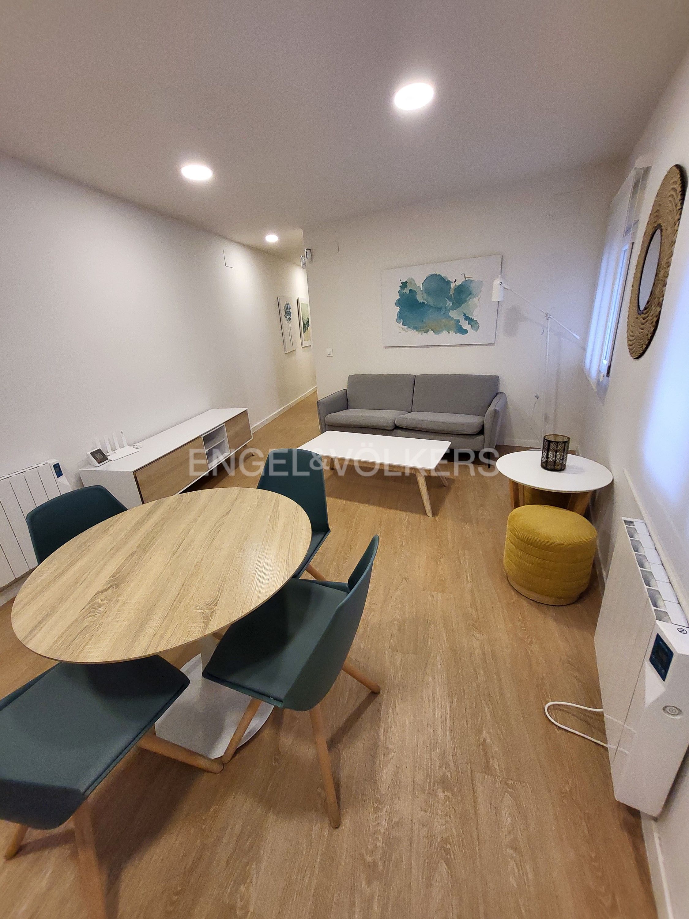 Sala d'estar de Apartament de lloguer en  Madrid Capital amb Calefacció, Moblat i Es permeten mascotes