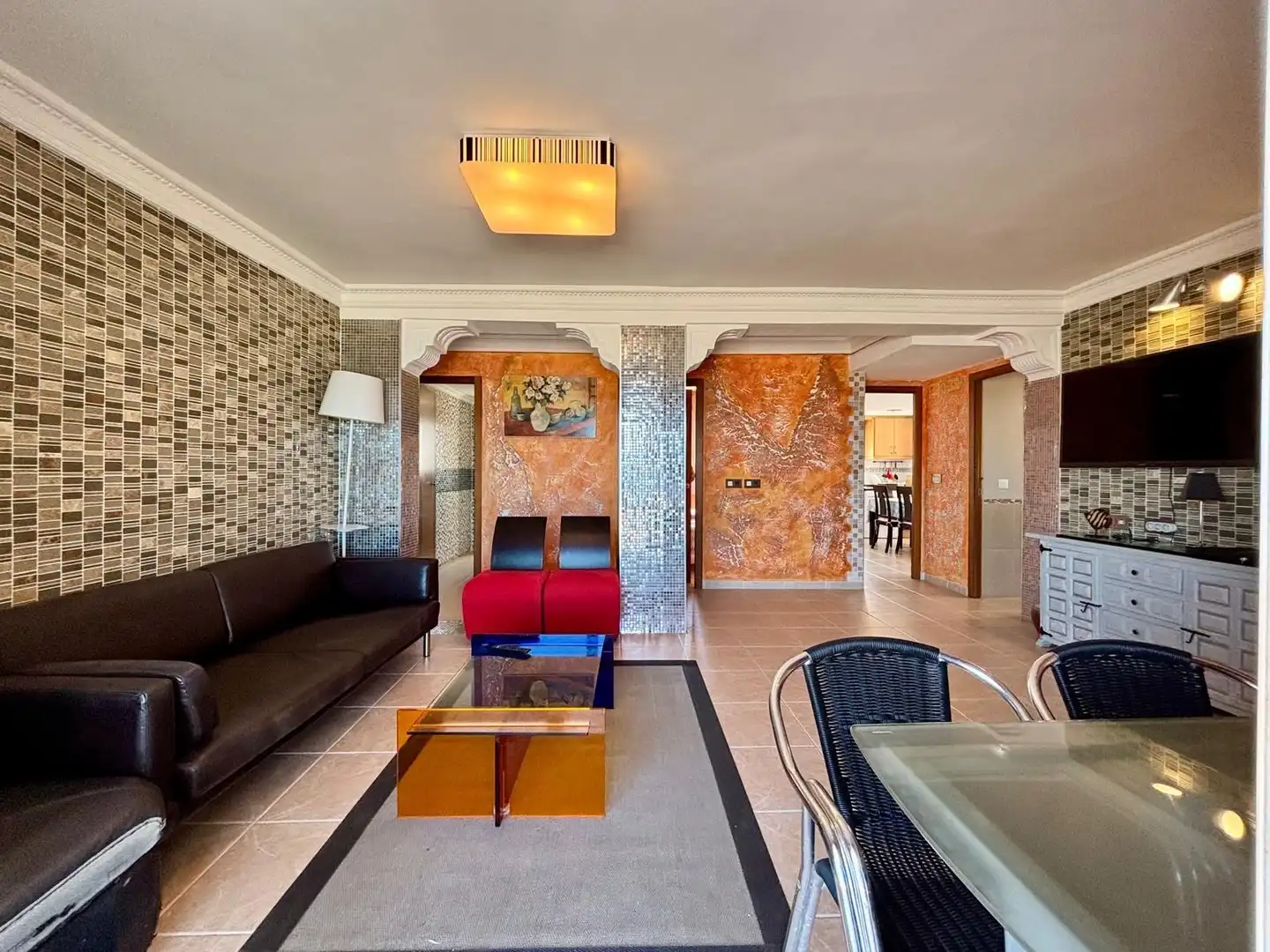 Sala d'estar de Apartament en venda en Gandia amb Aire condicionat, Jardí privat i Terrassa