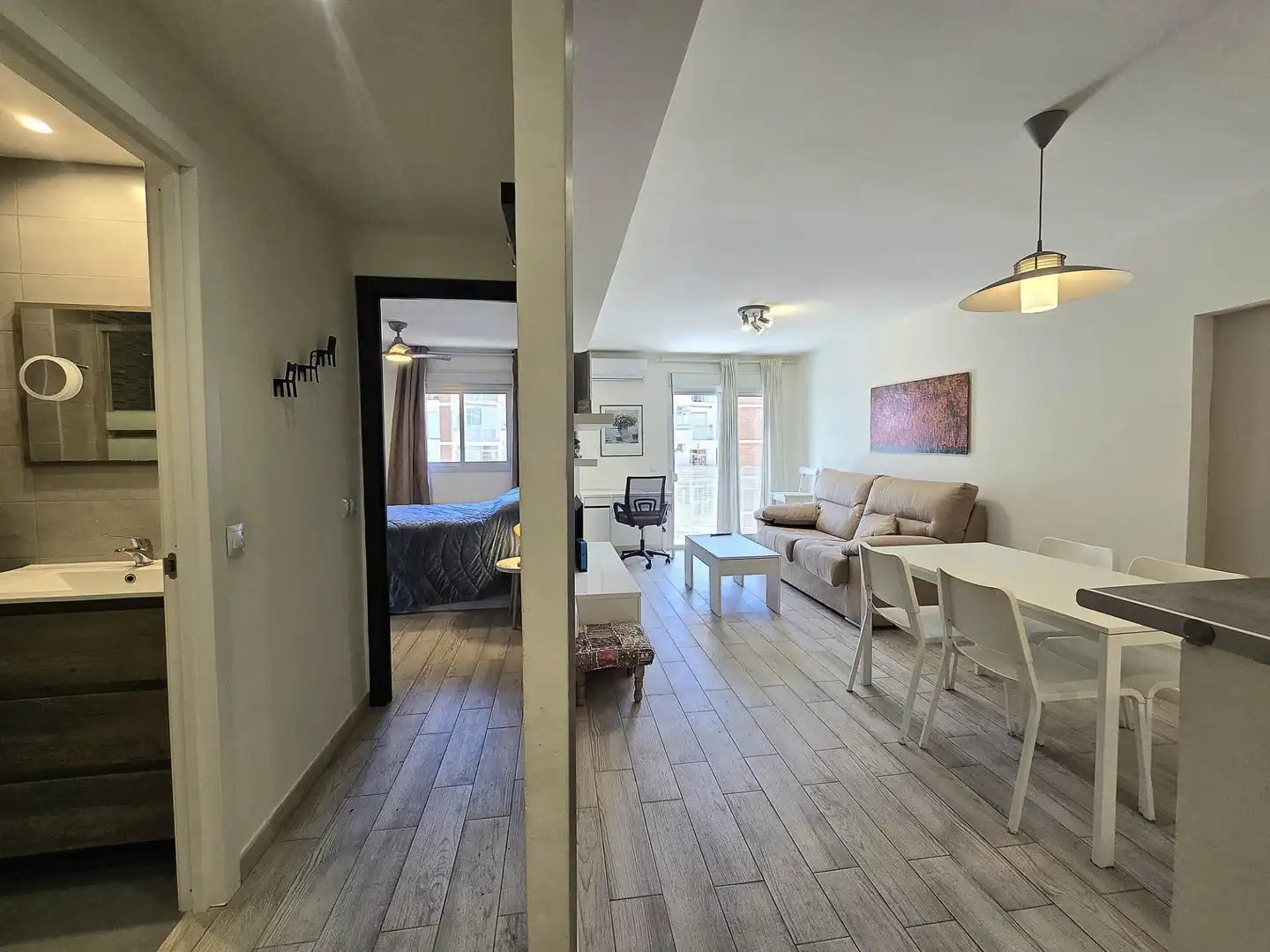 Schlafzimmer von Wohnung zum Verkauf in Benalmádena mit Privatgarten, Möbliert und Gemeinschaftspool
