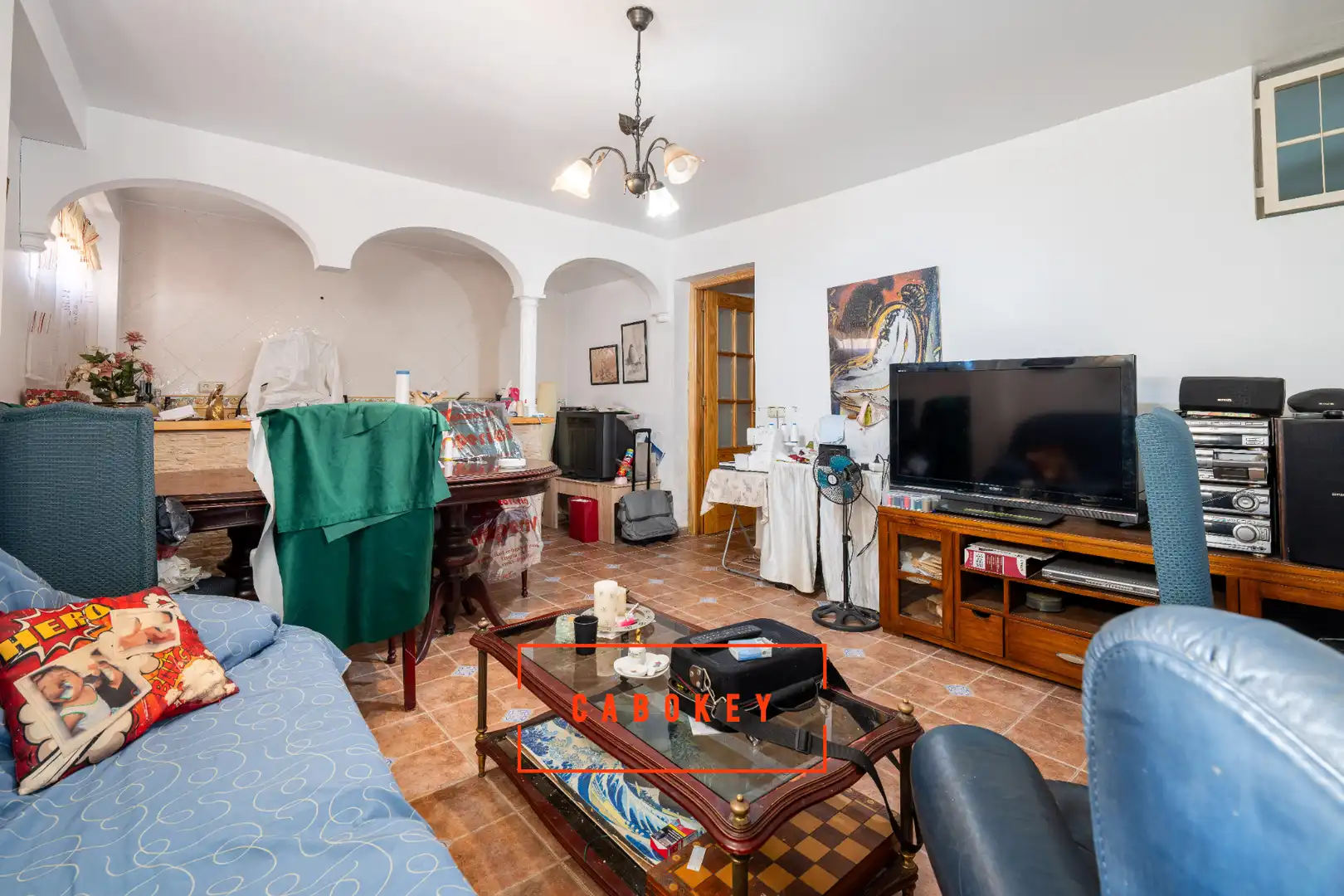 Sala d'estar de Casa adosada en venda en Almería amb Aire condicionat, Calefacció i Terrassa